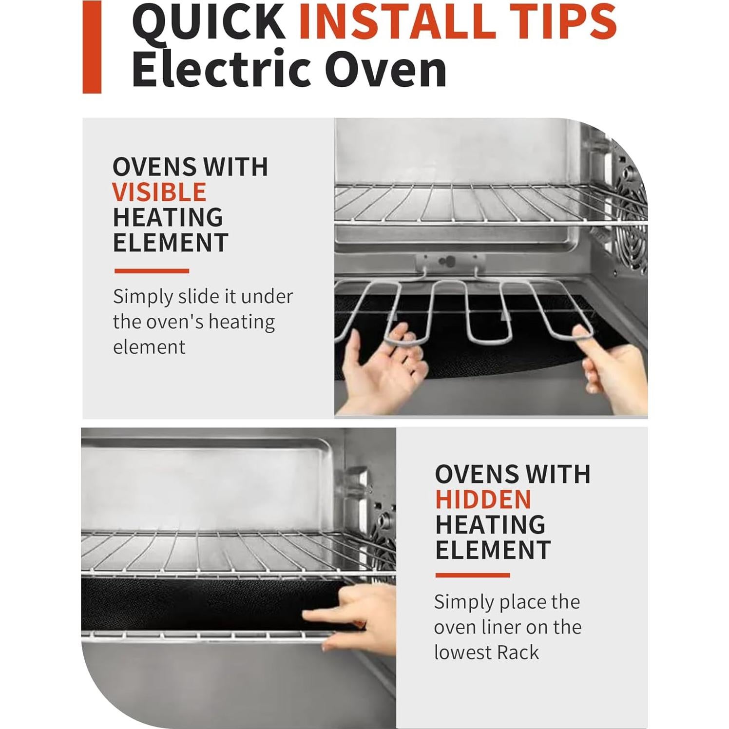 Forros para Horno Buself - Paquete de 3, 43.2x63.5 cm, Negro