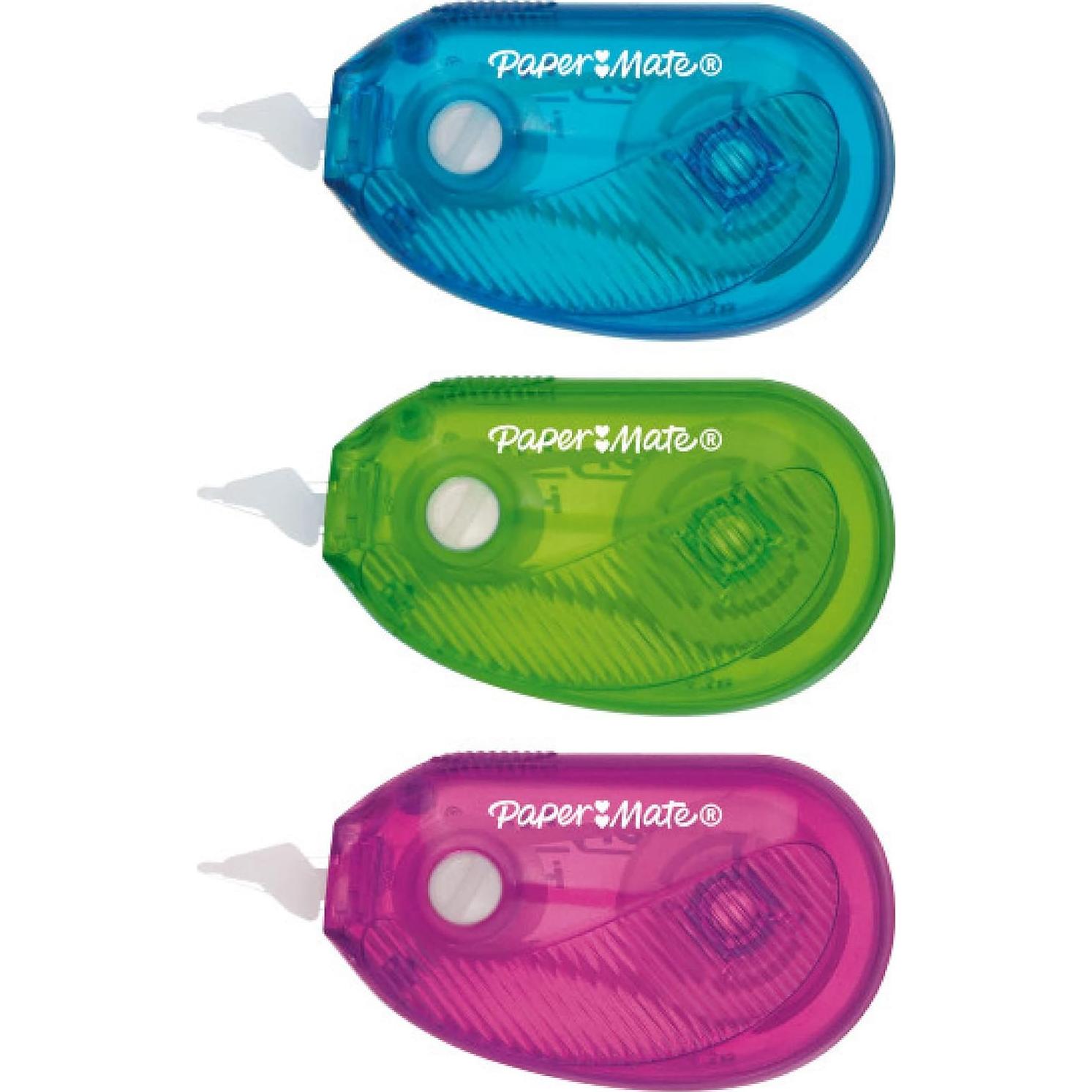 Cinta de corrección Paper Mate DryLine i-Mini | 3 unidades | Colores surtidos