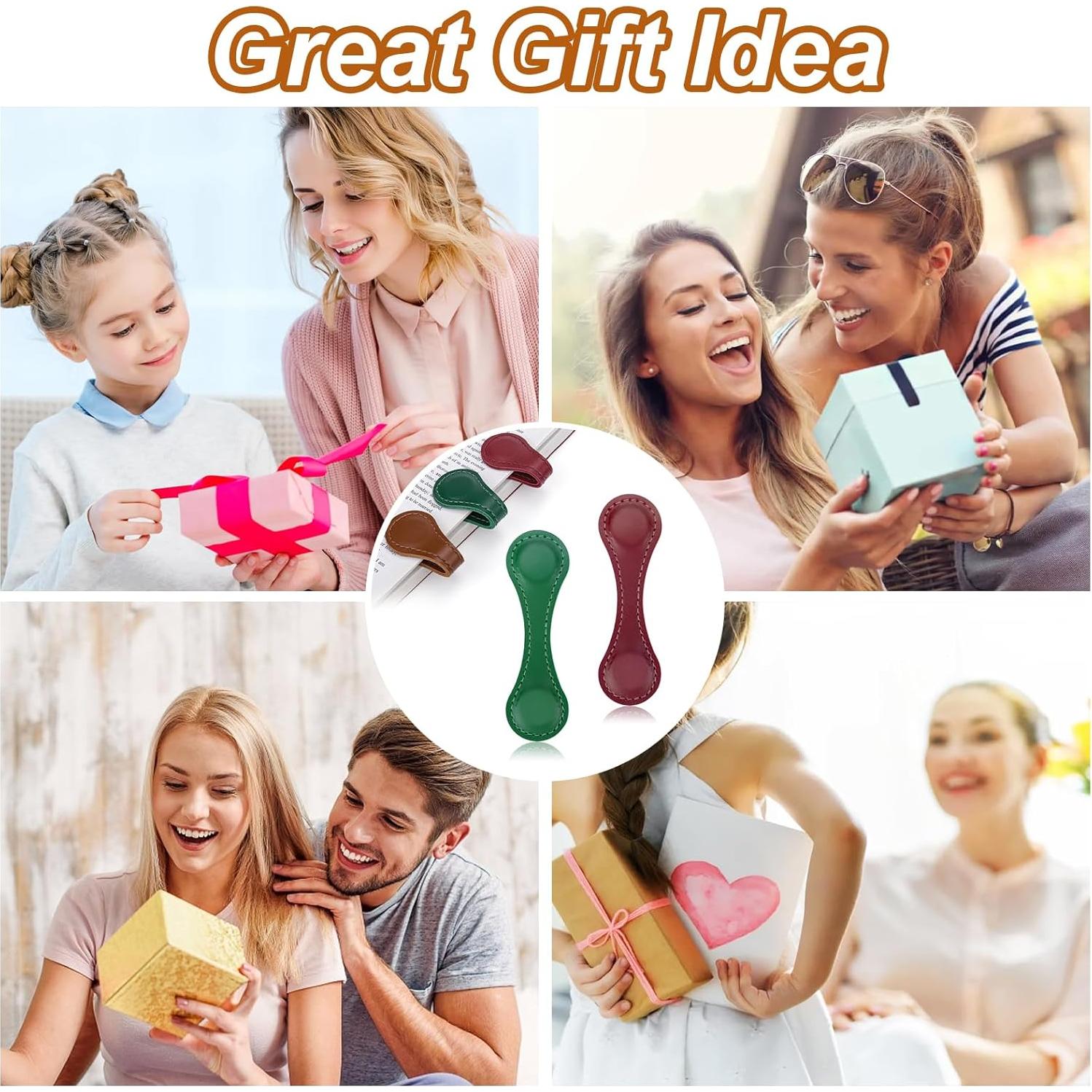 2 Marcadores Magnéticos de Cuero Mity Rain Doble Cara Vintage