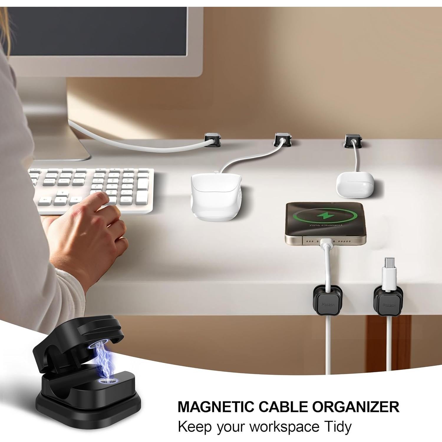 Organizador Magnético de Cables Picozon - Paquete de 6