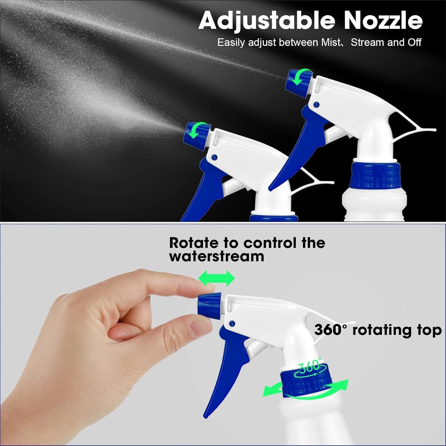 Gerrii 12 Botellas Spray Plástico 750 ml Multicolor para Limpieza