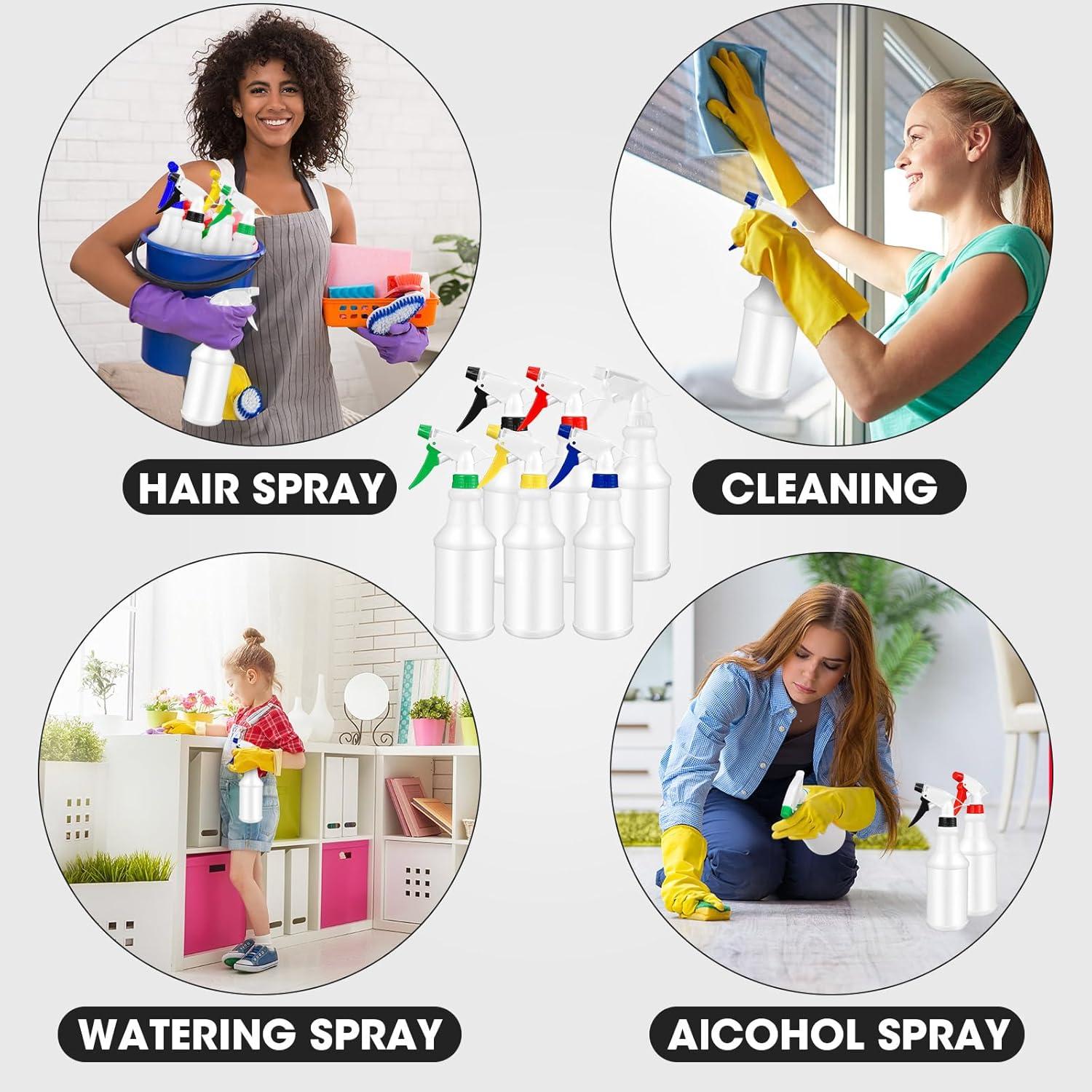 Gerrii 12 Botellas Spray Plástico 750 ml Multicolor para Limpieza