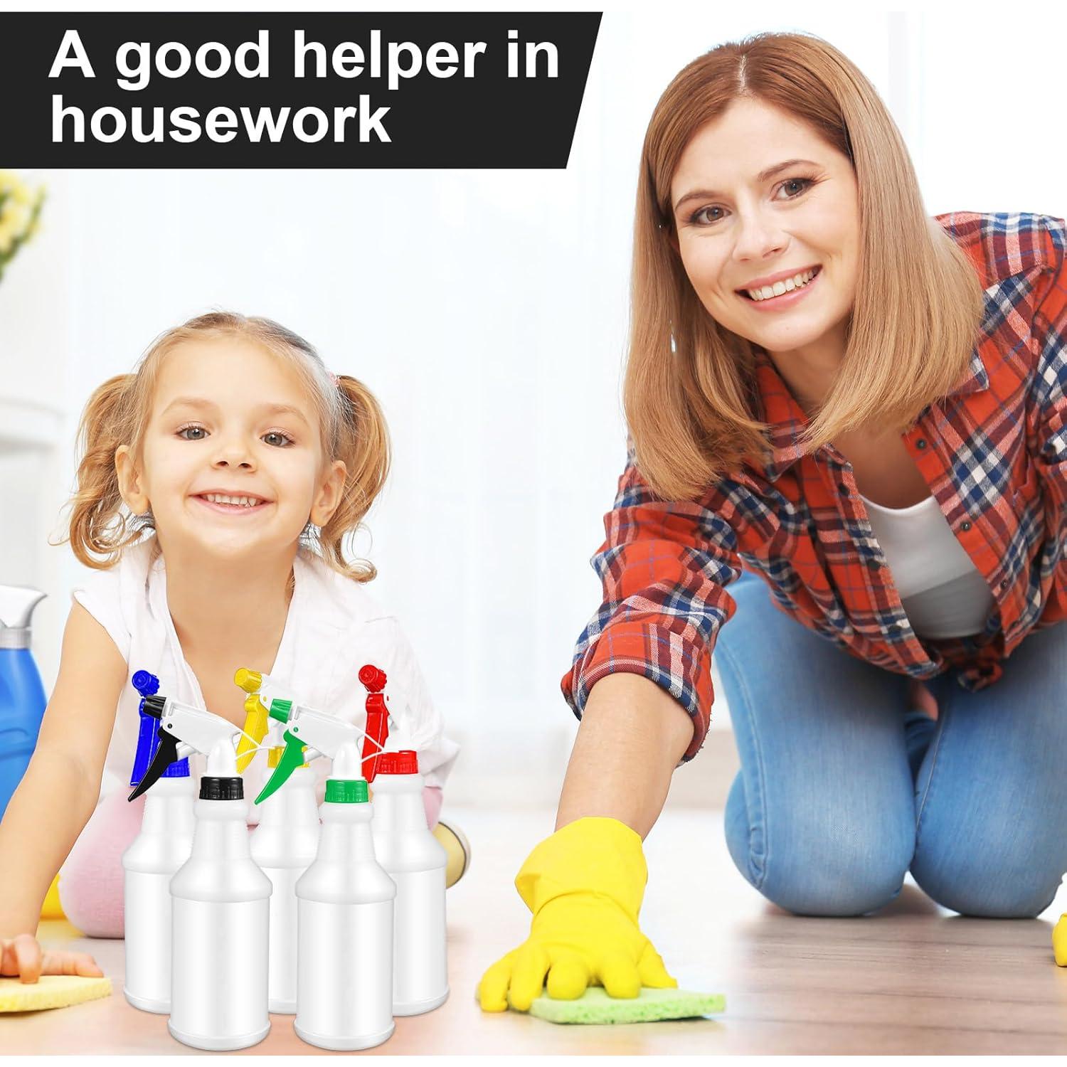 Gerrii 12 Botellas Spray Plástico 750 ml Multicolor para Limpieza