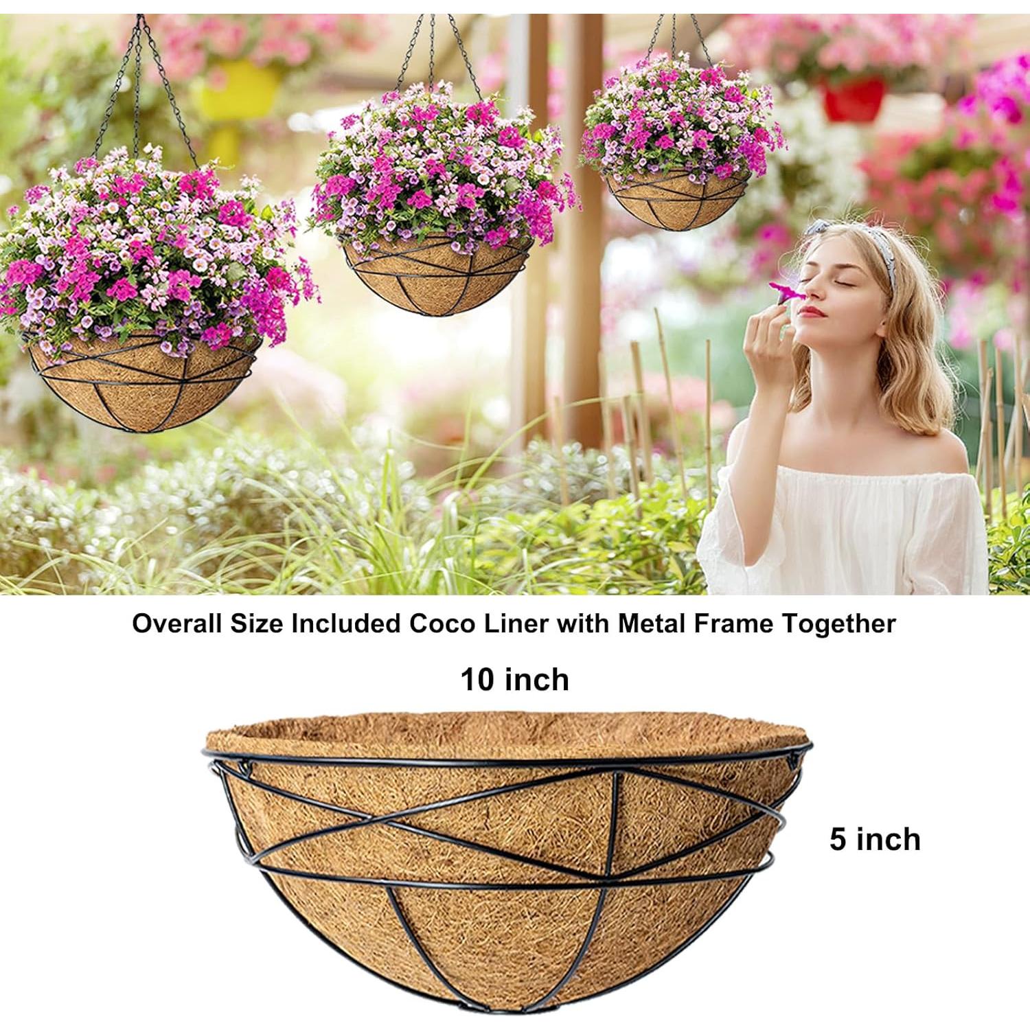 Macetas colgantes Karlliu 10" para plantas - Paquete de 2