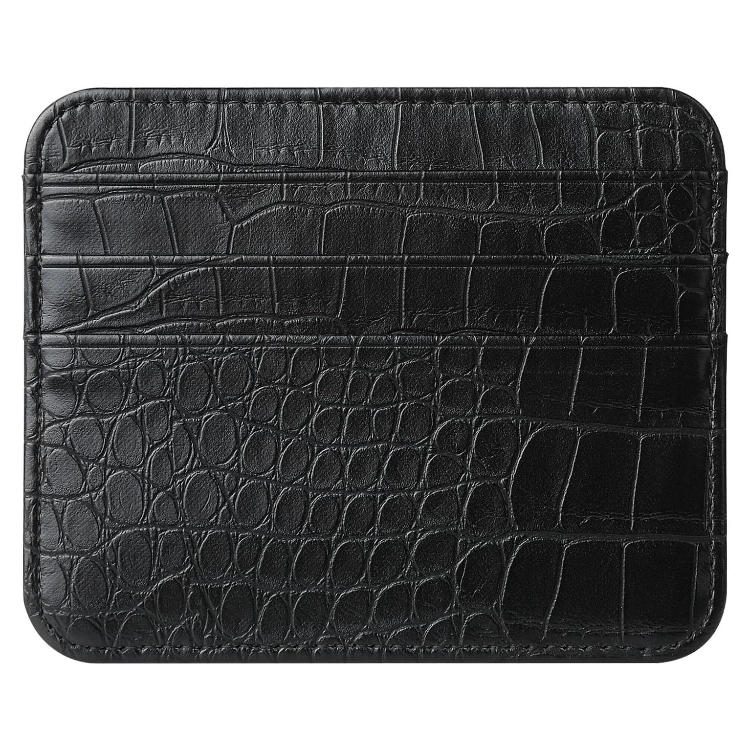 Cartera Ultra Fina PU xusheng Doble Lado 7 Ranuras Negro