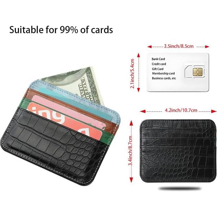 Cartera Ultra Fina PU xusheng Doble Lado 7 Ranuras Negro