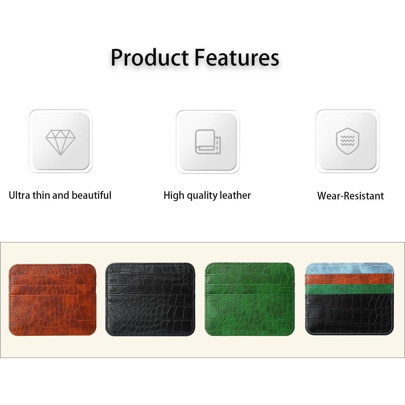 Cartera Ultra Fina PU xusheng Doble Lado 7 Ranuras Negro