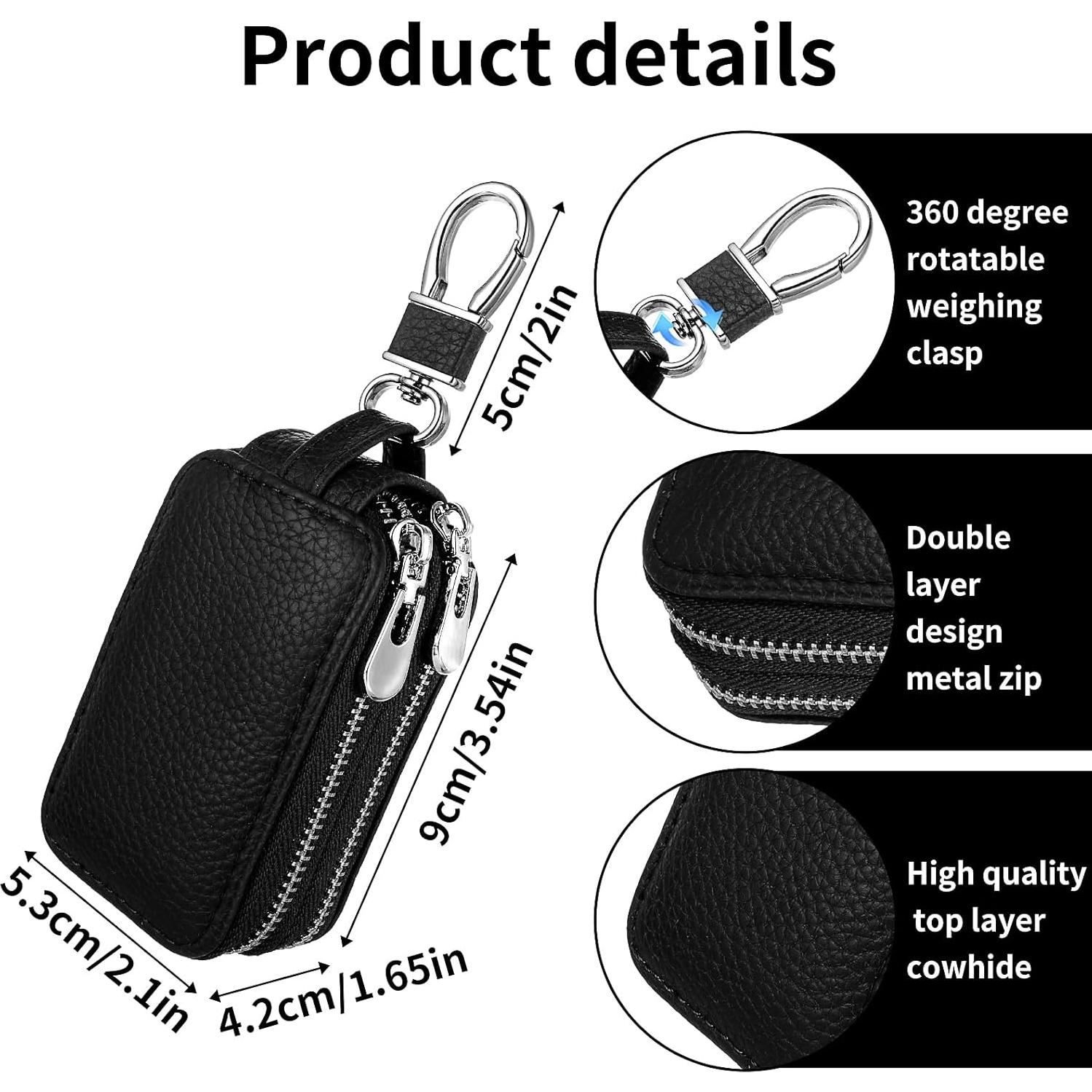 Funda de Llave de Coche de Cuero Genuino Andibro Doble Capa