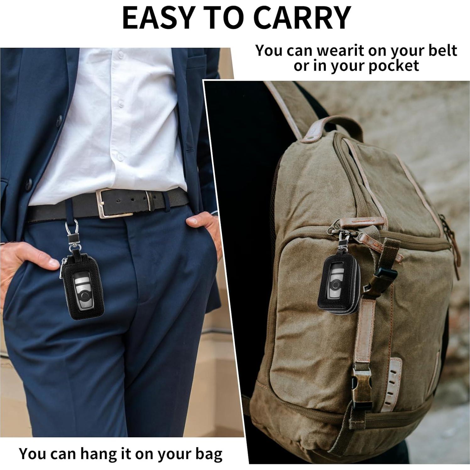 Funda de Llave de Coche de Cuero Genuino Andibro Doble Capa