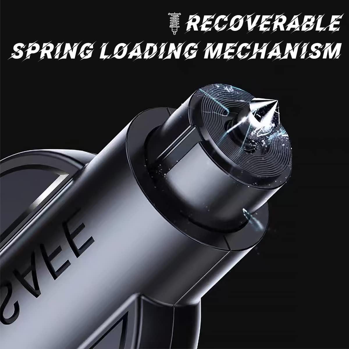 Martillo de Seguridad Moioee 2-en-1 Cortador Cinturón Negro