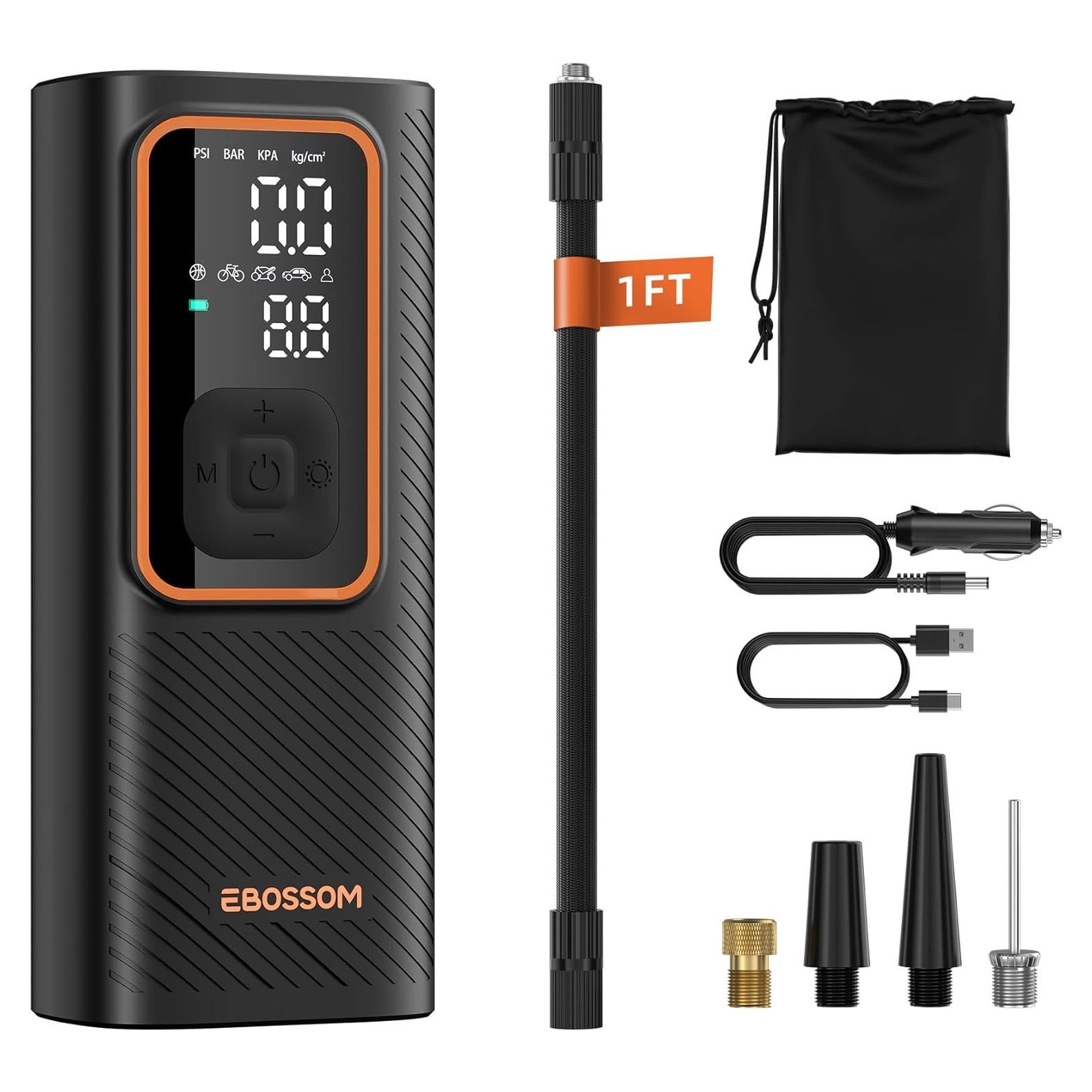 Compresor de Aire Portátil EBOSSOM I7 Pro 150 PSI Recargable
