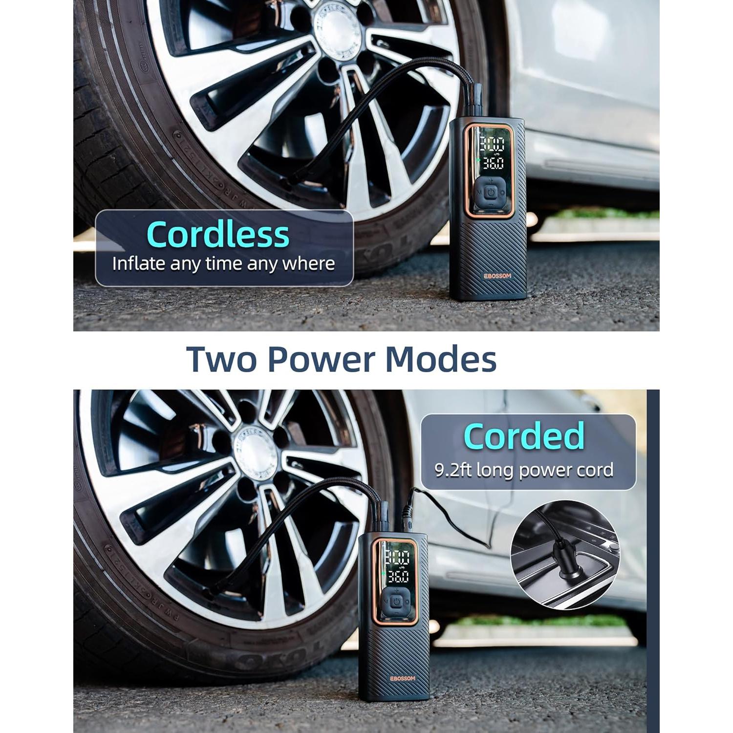 Compresor de Aire Portátil EBOSSOM I7 Pro 150 PSI Recargable