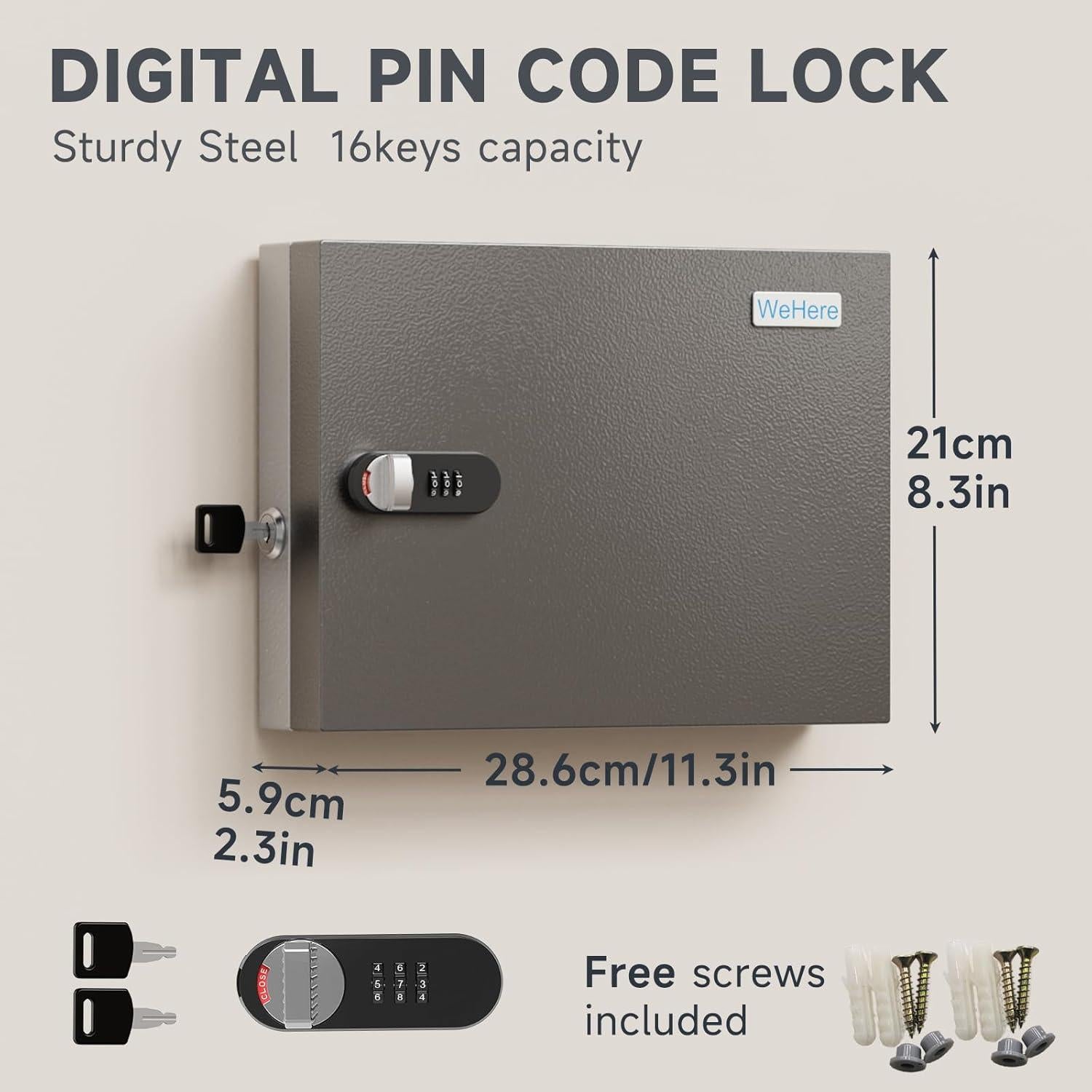 Caja de Llaves WeHere Montaje en Pared 16 Llaves con Combinación