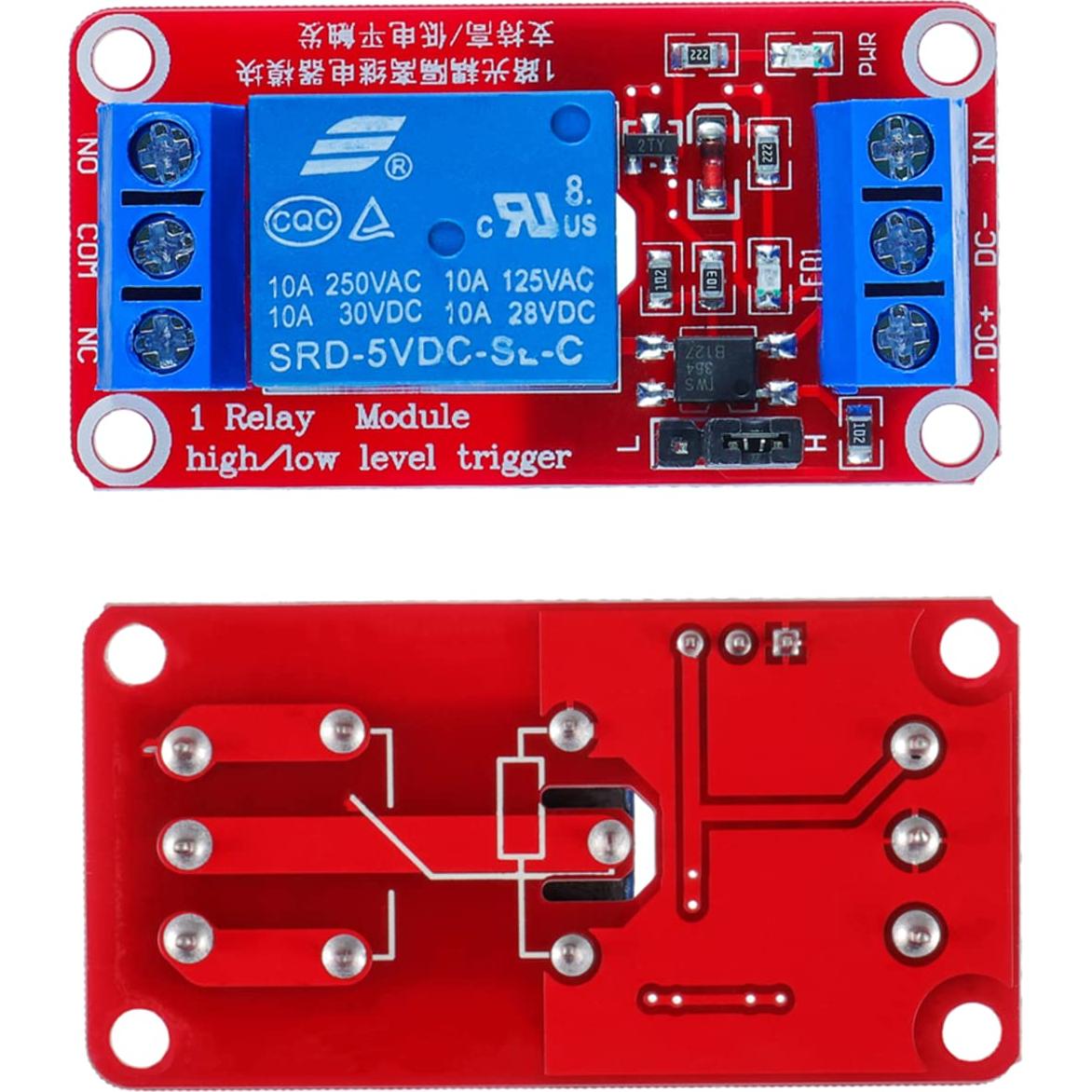 Módulo de Relé de 1 Canal 5V HUAREW con Aislamiento Opto - Paquete de 10