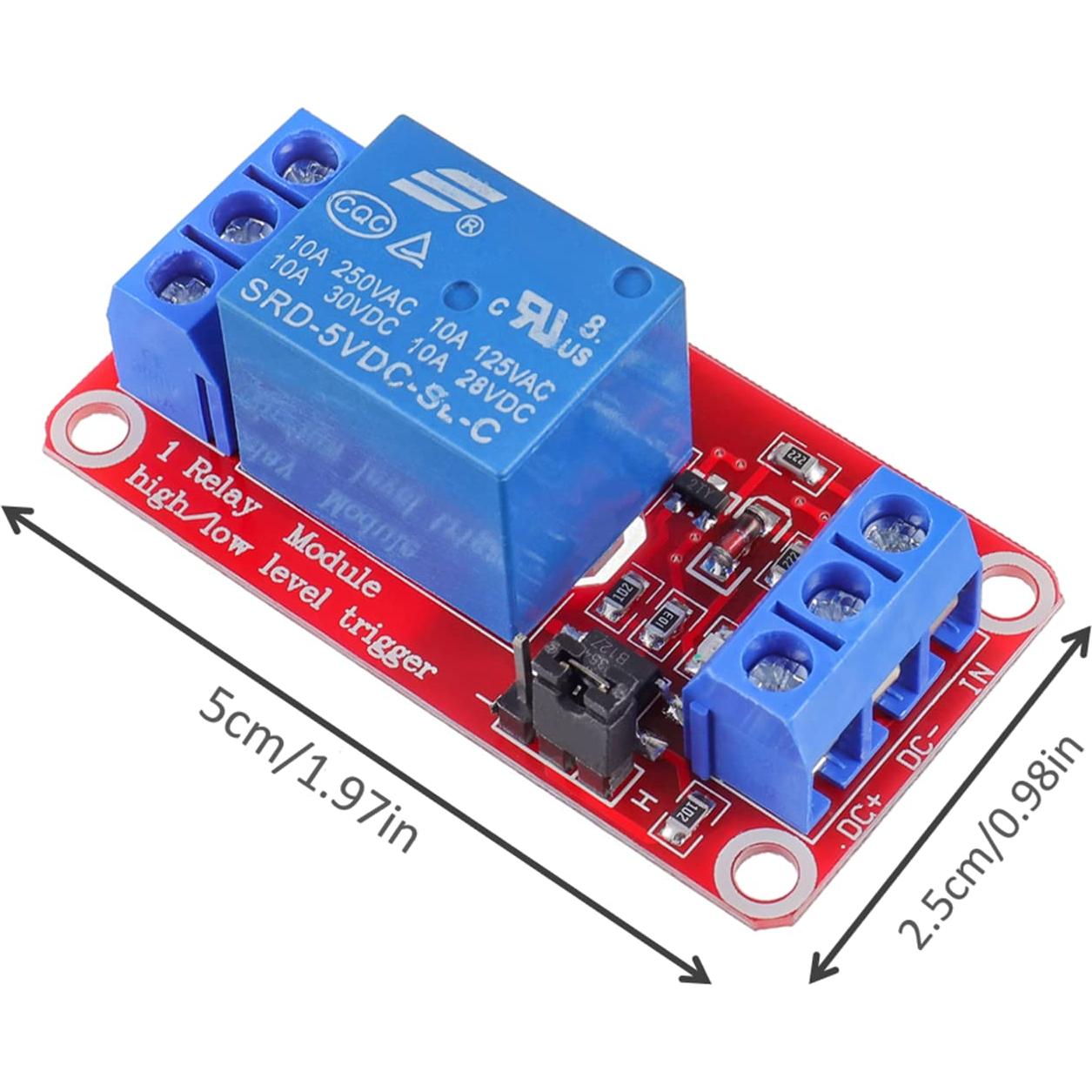 Módulo de Relé de 1 Canal 5V HUAREW con Aislamiento Opto - Paquete de 10