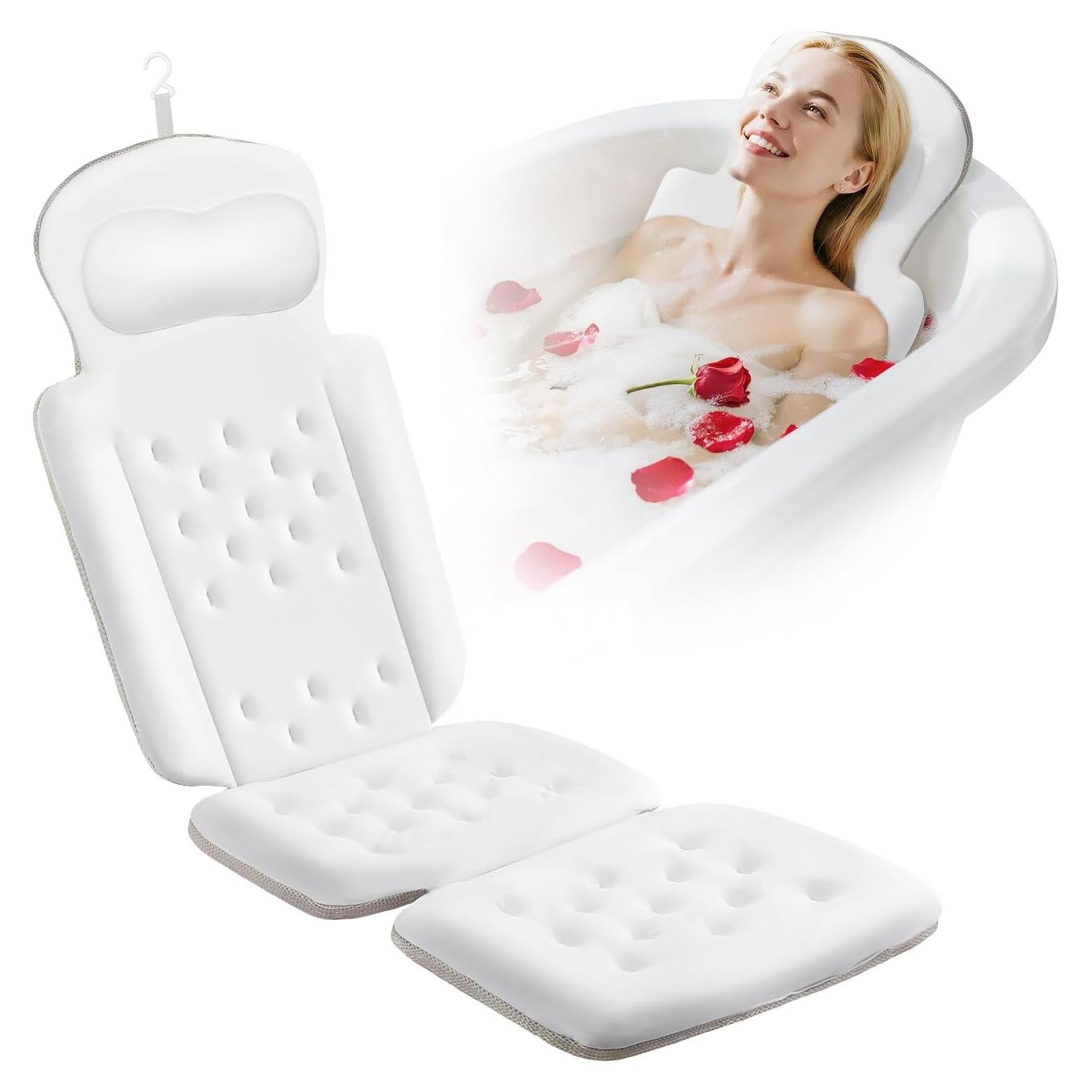 Almohada de Baño de Cuerpo Completo sxiiro 130x41 cm con Ventosas