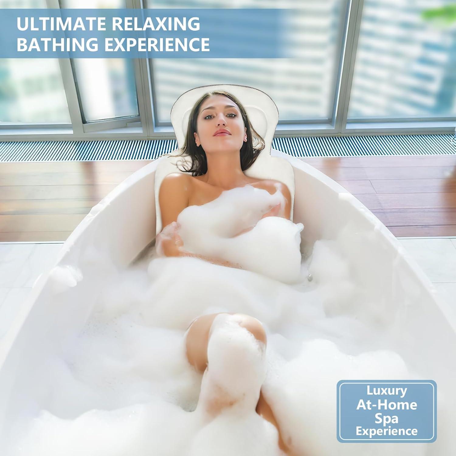 Almohada de Baño de Cuerpo Completo sxiiro 130x41 cm con Ventosas