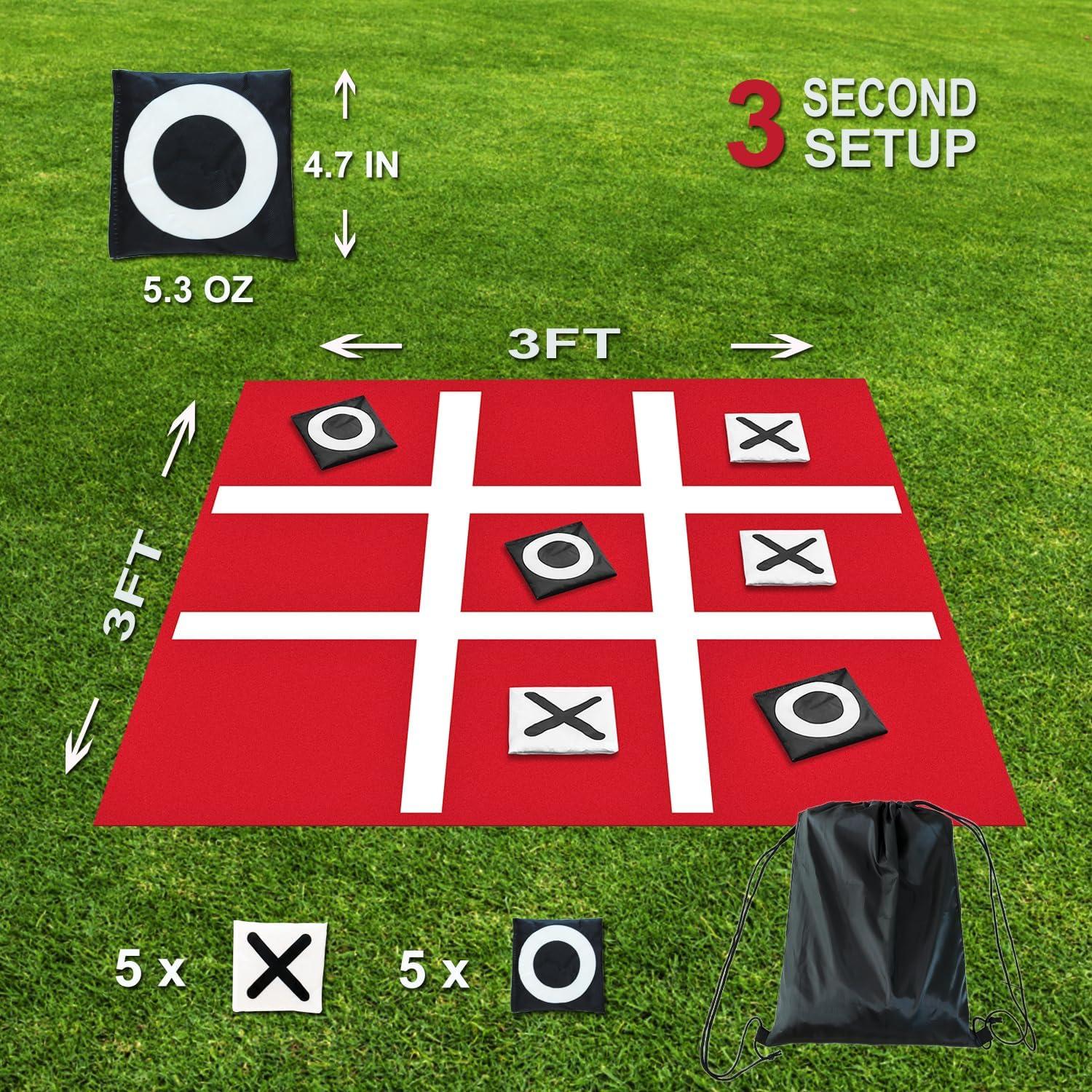 Juego Gigante Tic Tac Toe PJDRLLC 91 cm para Camping y Fiesta