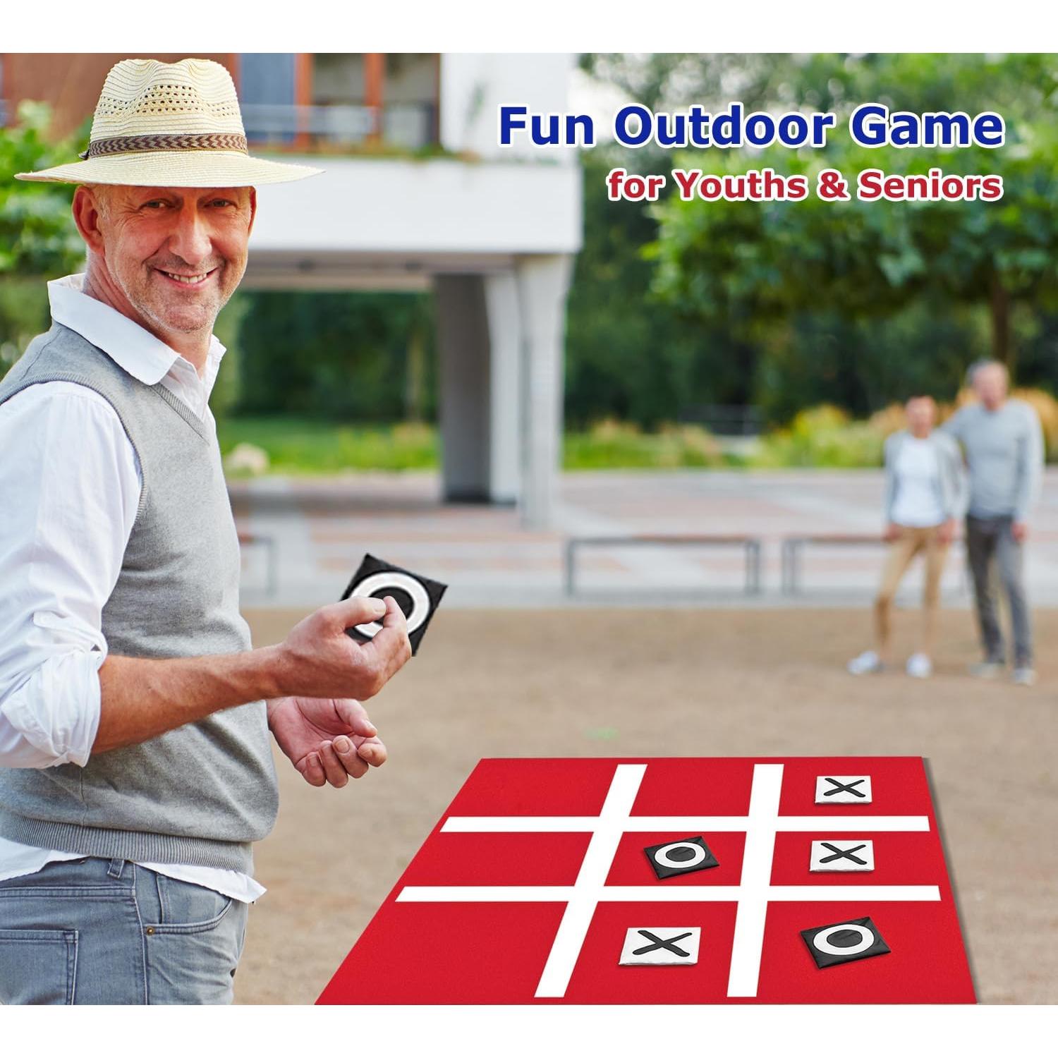 Juego Gigante Tic Tac Toe PJDRLLC 91 cm para Camping y Fiesta