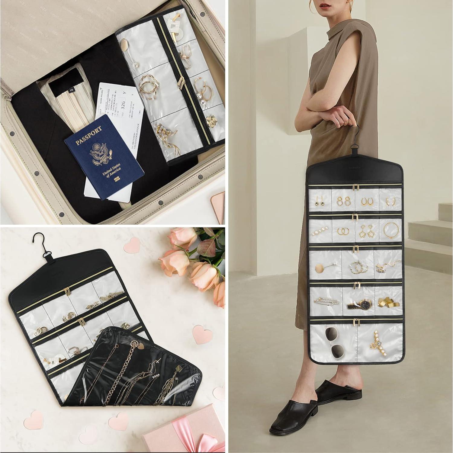 Organizador de Joyería Colgante CHICECO con 16 Bolsillos y Cremallera