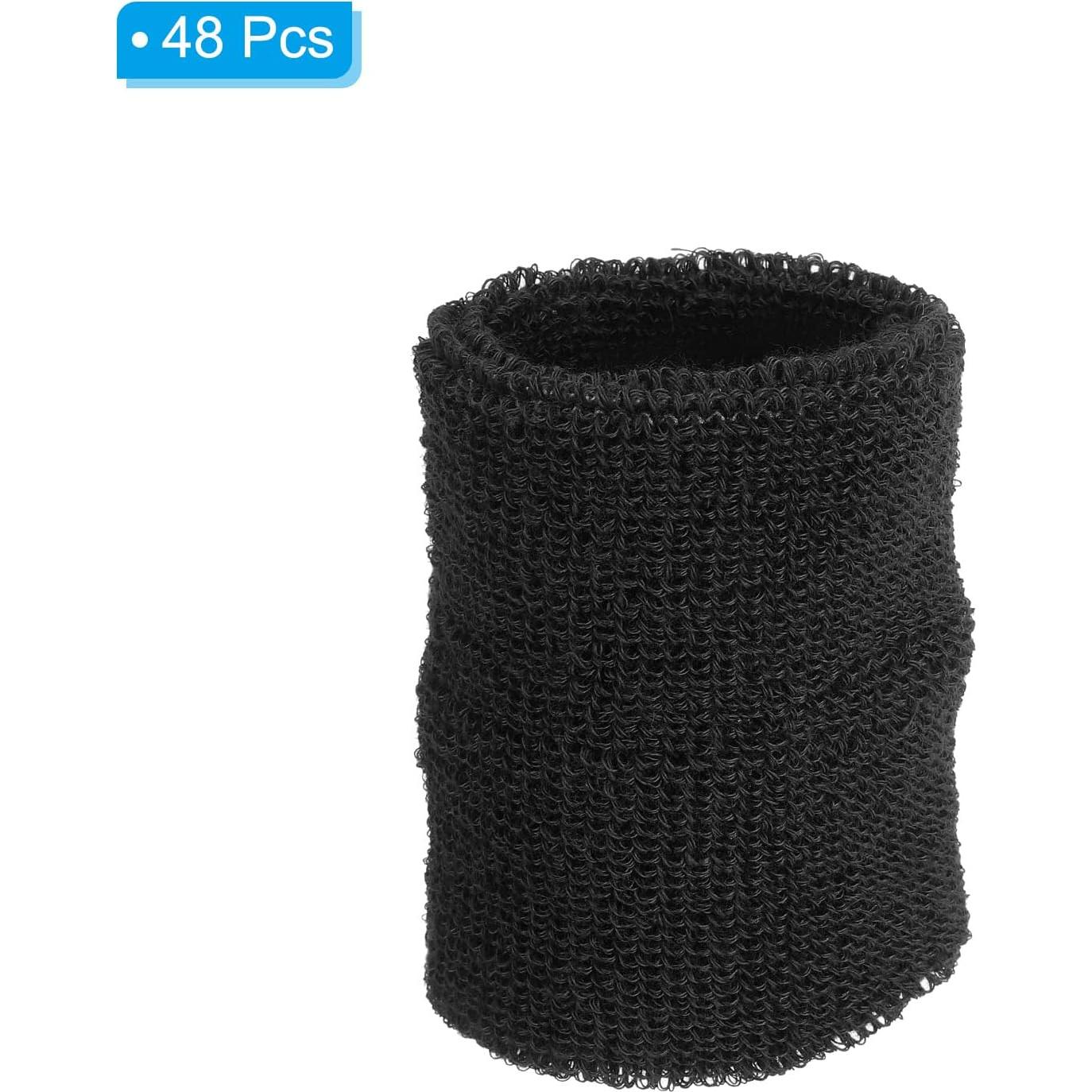 Muñequera Deportiva PATIKIL Algodón Toalla 8x8 cm Negra