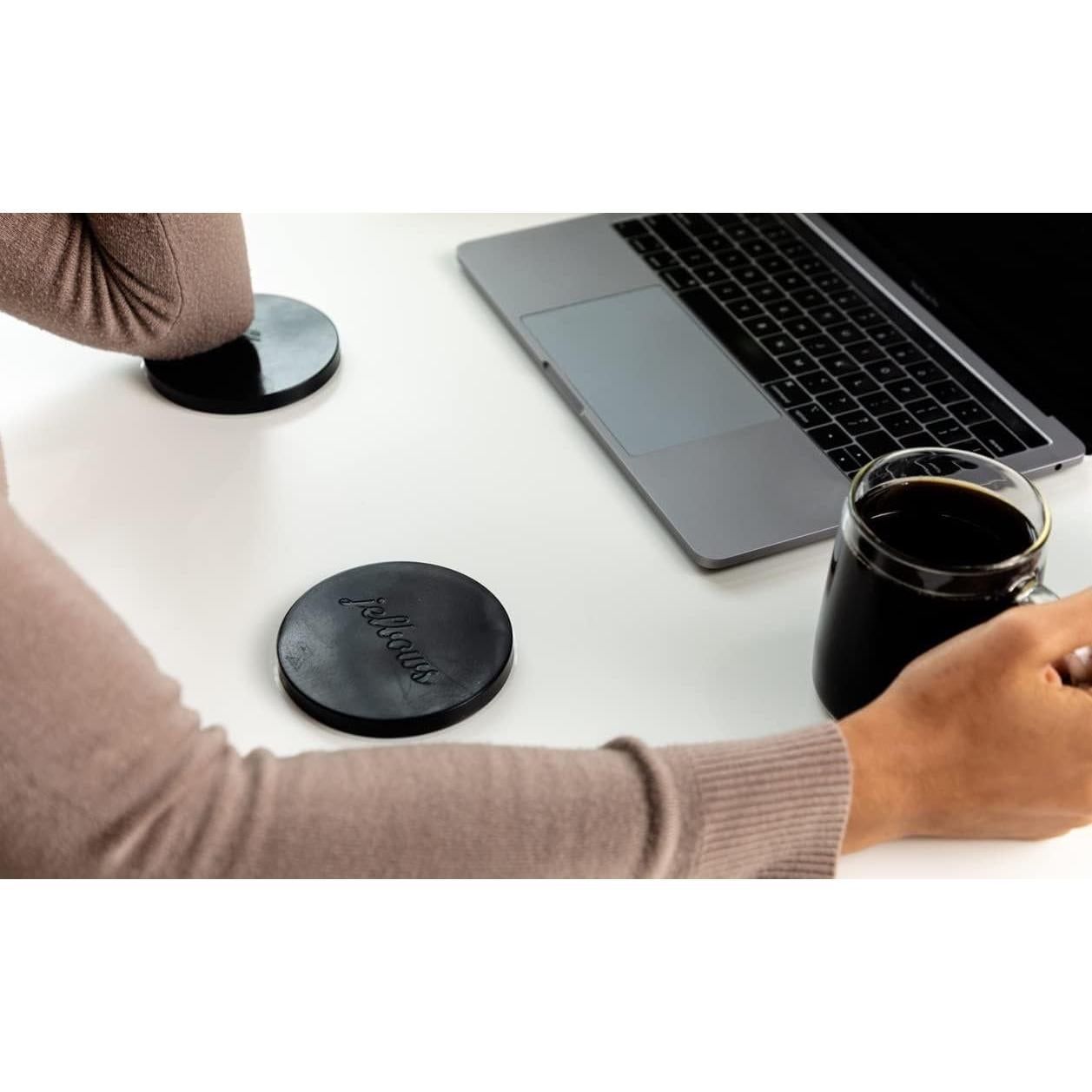 Reposamuñecas Ergonómico de Gel Jelbows Pequeño Negro - 2 Piezas