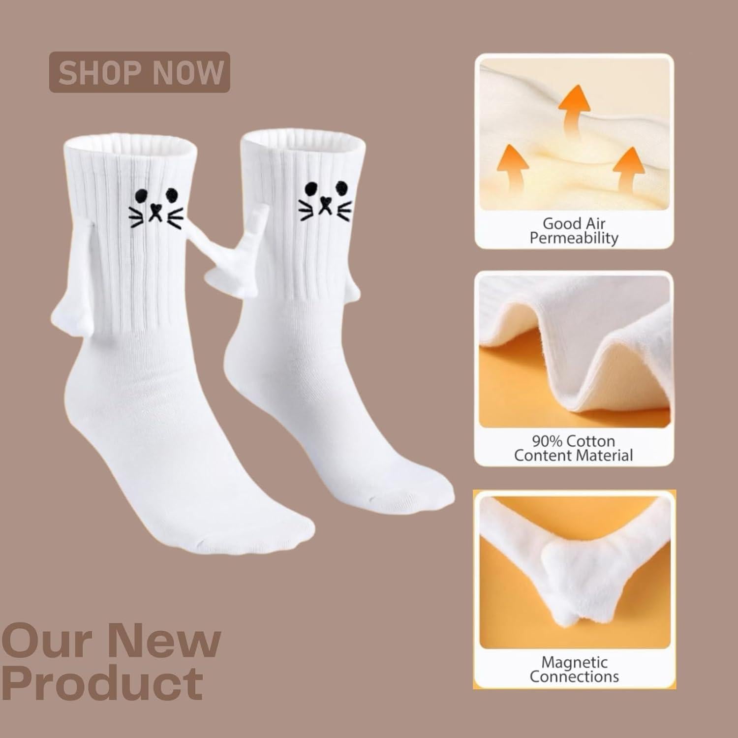 Calcetines Magnéticos de Manos Sostenidas YFLCFCX - Unisex