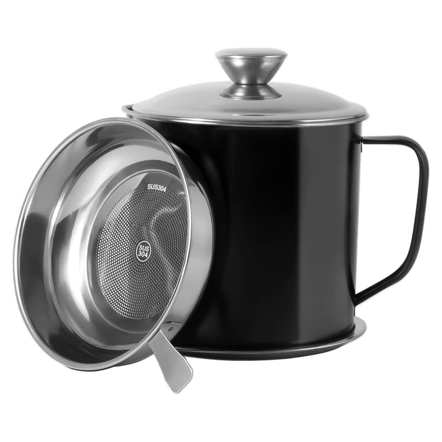 Contenedor de Grasa de Tocino BeVerxia 1.3L Acero Inoxidable