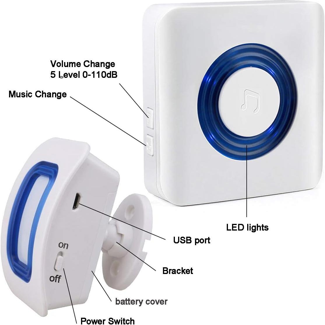 Alarma de Sensor de Movimiento EverNary con Pager Inalámbrico