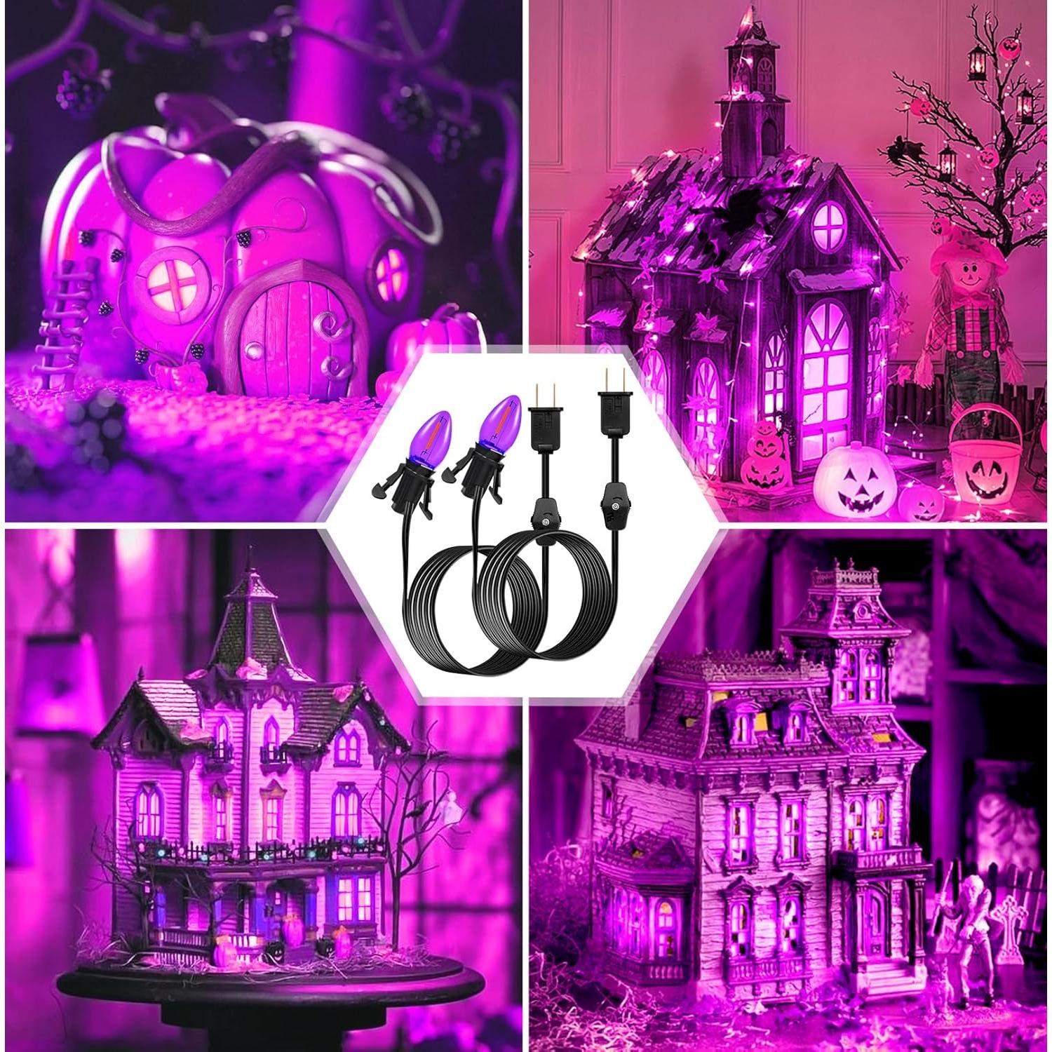 Cable de Accesorio con Bombilla LED C7 Brightown 1.83 m Morado