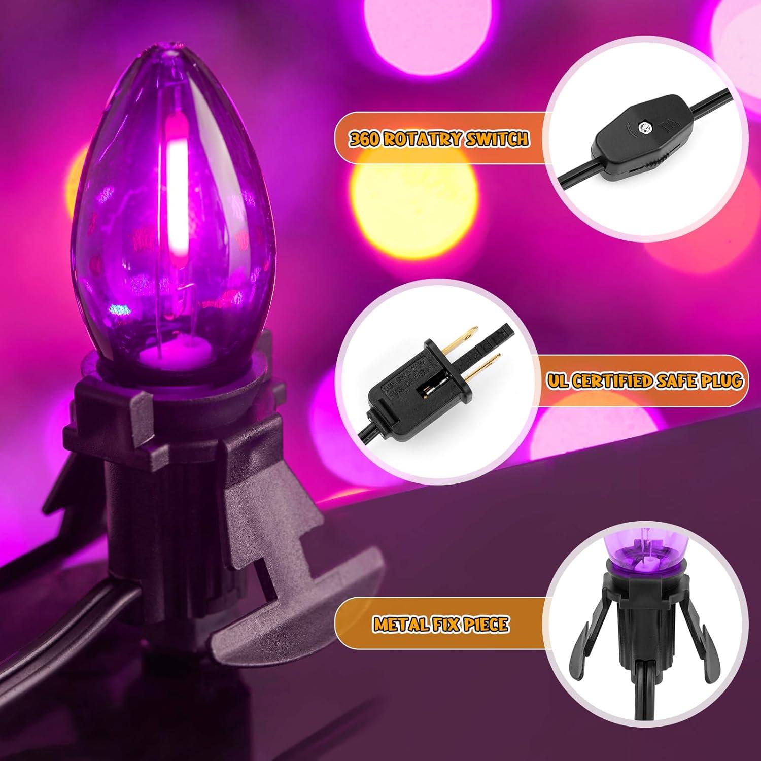 Cable de Accesorio con Bombilla LED C7 Brightown 1.83 m Morado