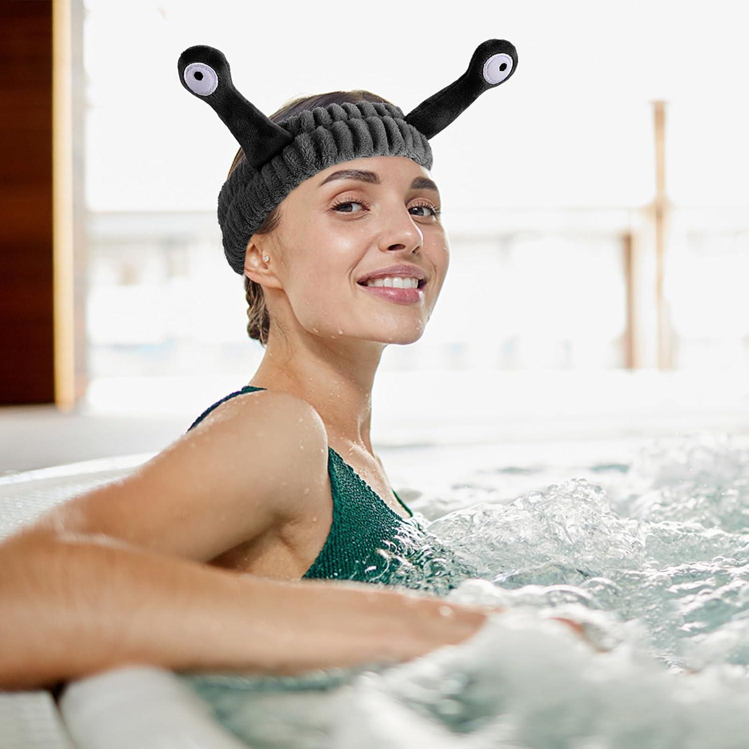 Diadema de Spa WLLHYF Negra Microfibra Suave para Maquillaje