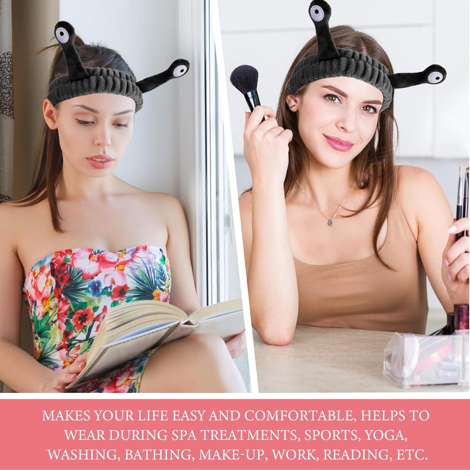 Diadema de Spa WLLHYF Negra Microfibra Suave para Maquillaje