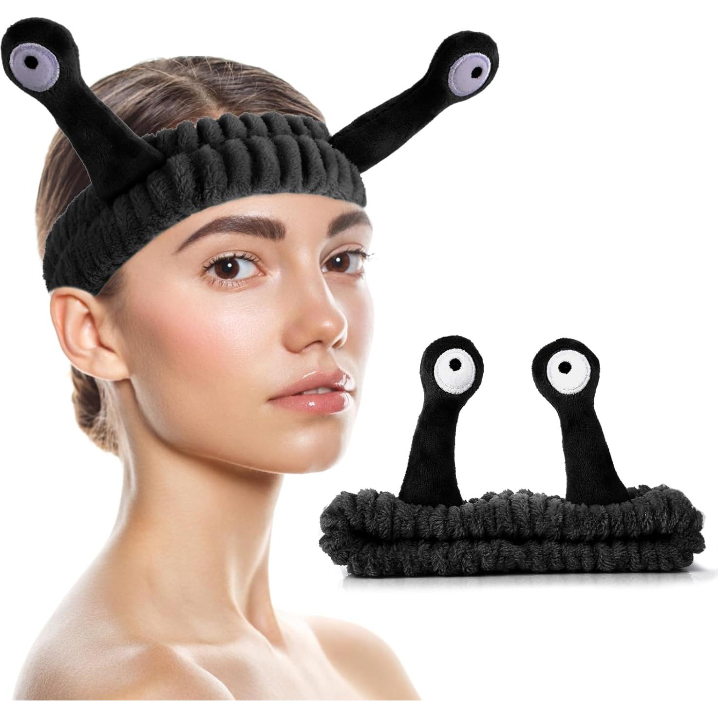 Diadema de Spa WLLHYF Negra Microfibra Suave para Maquillaje