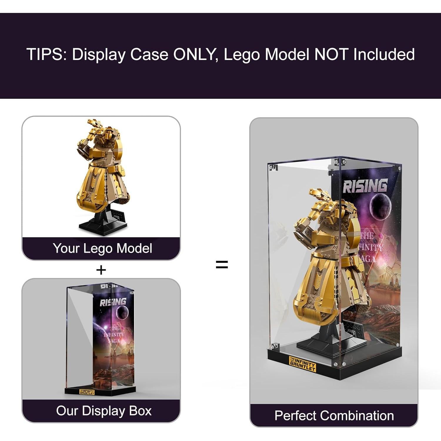 Caja de Exhibición Acrílica NAOCARD para Lego 76191 Guante