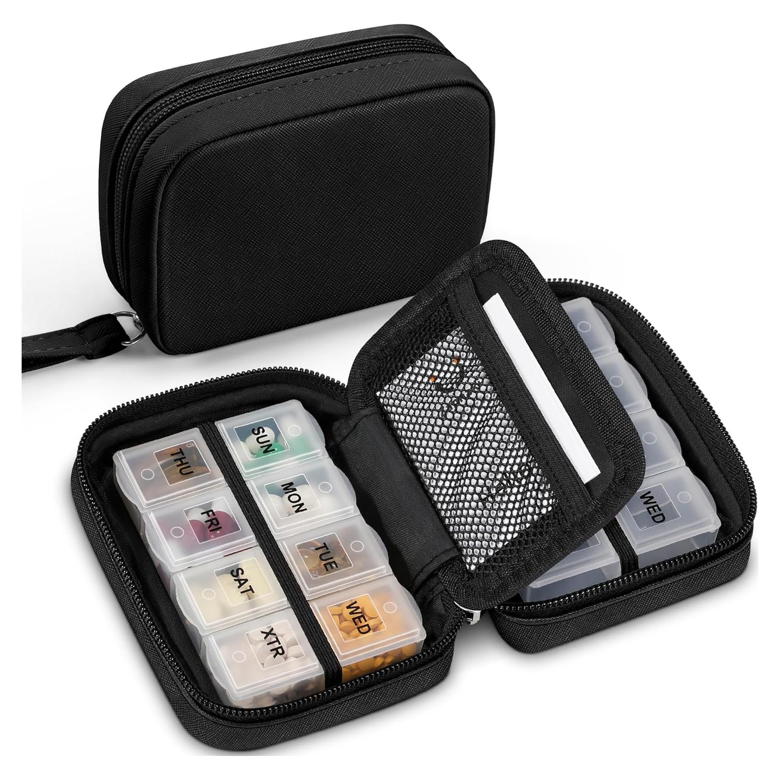 Organizador de Pastillas Zannaki Negro con 2 Cajas Removibles