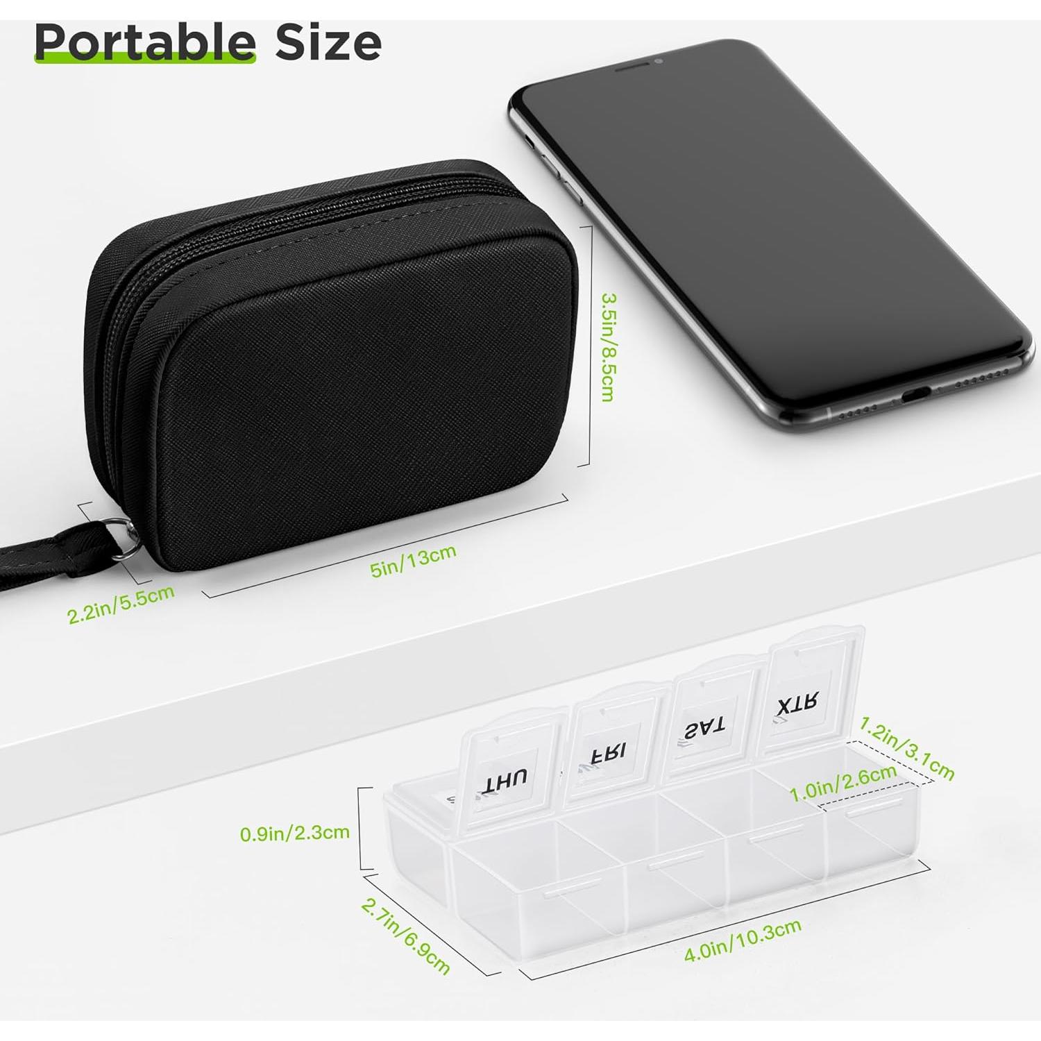 Organizador de Pastillas Zannaki Negro con 2 Cajas Removibles