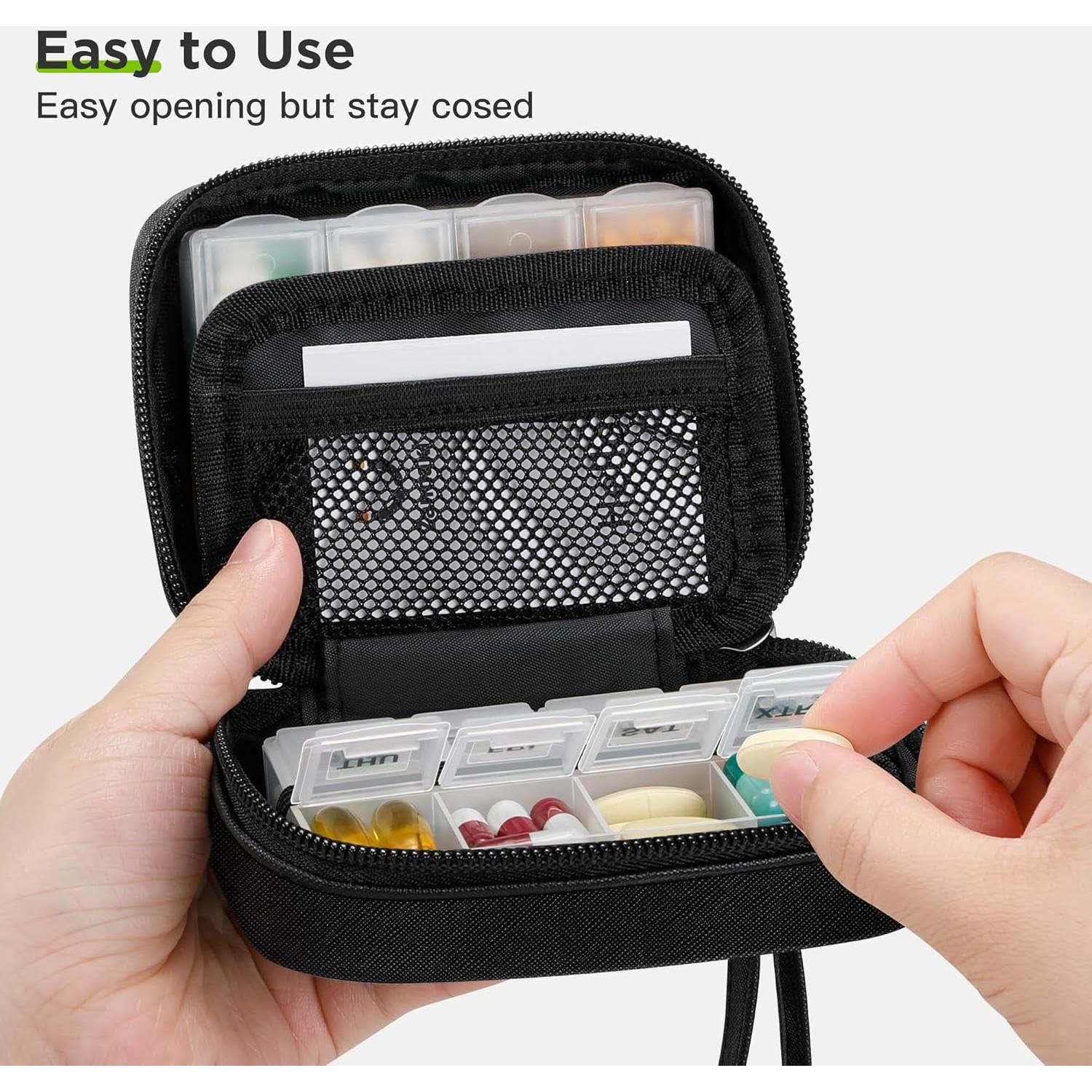 Organizador de Pastillas Zannaki Negro con 2 Cajas Removibles