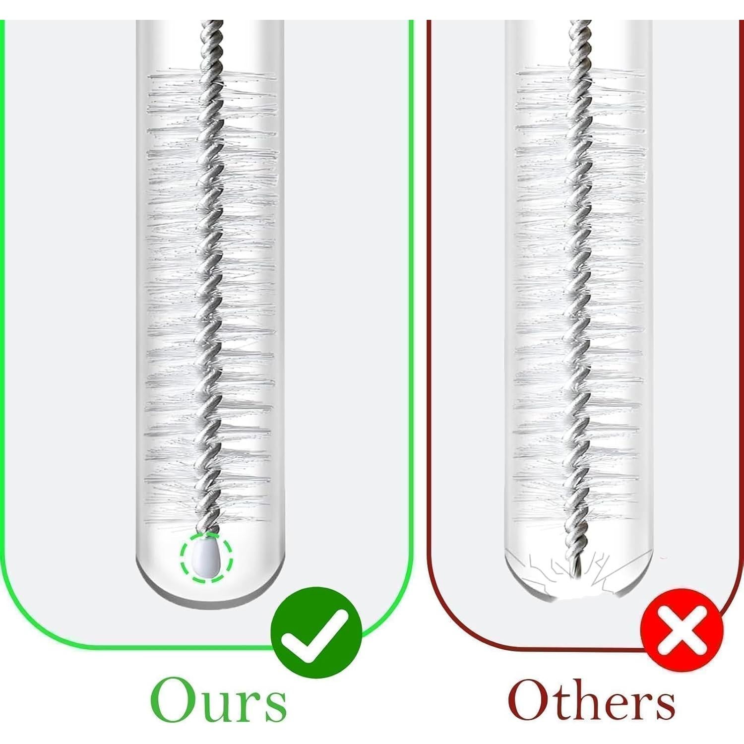 Straw Cleaner Brush Kit,9.8" H x 0.4" W, Stainless Steel Straws Brush, Long Pipe Cleaning Brush,for Straws on Tumbler, Water Bottle, bottle brush,Sippy Cup, and Pipes (1 Pack)