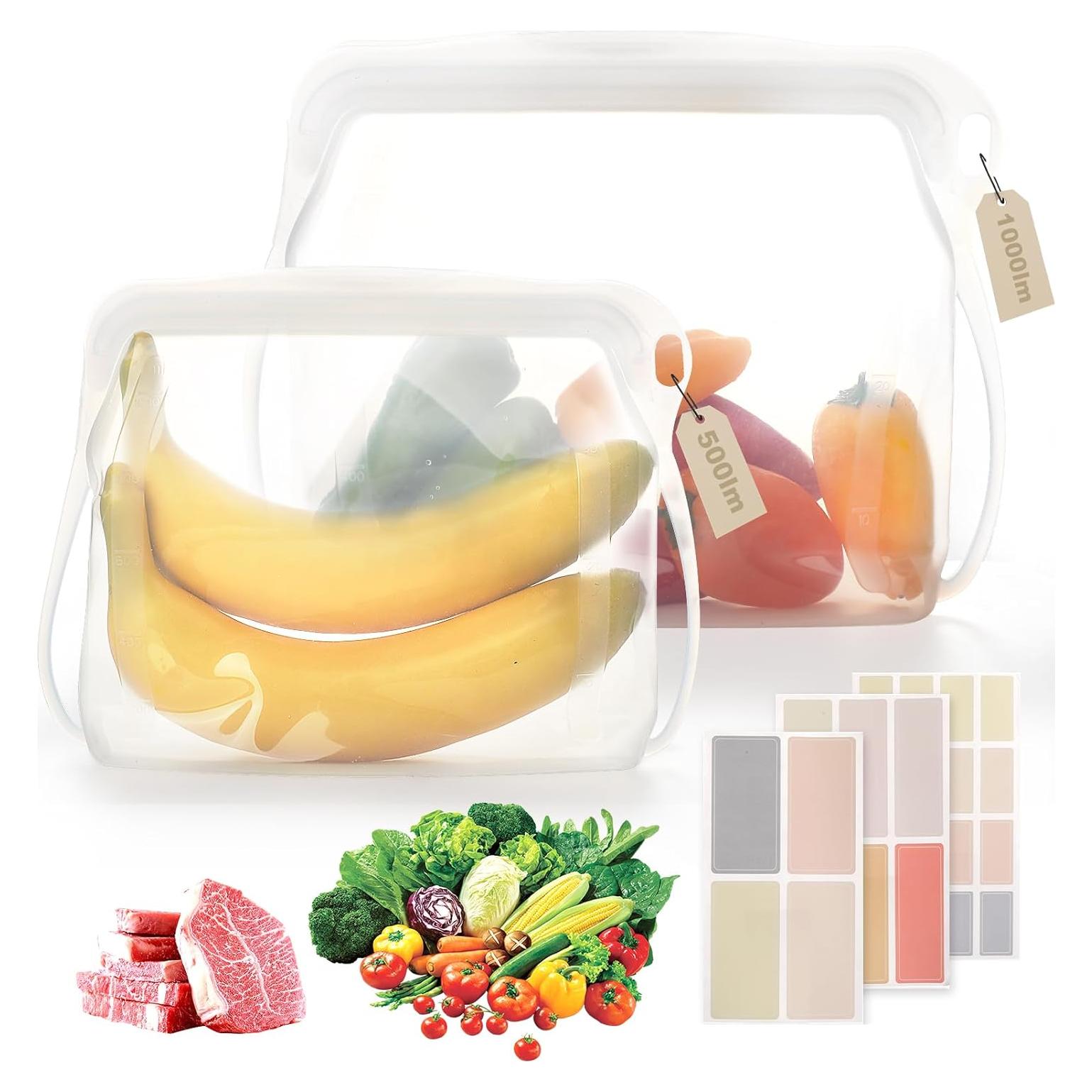 Bolsas de Almacenamiento de Silicona Reutilizables Cljlixcy 2 PCS