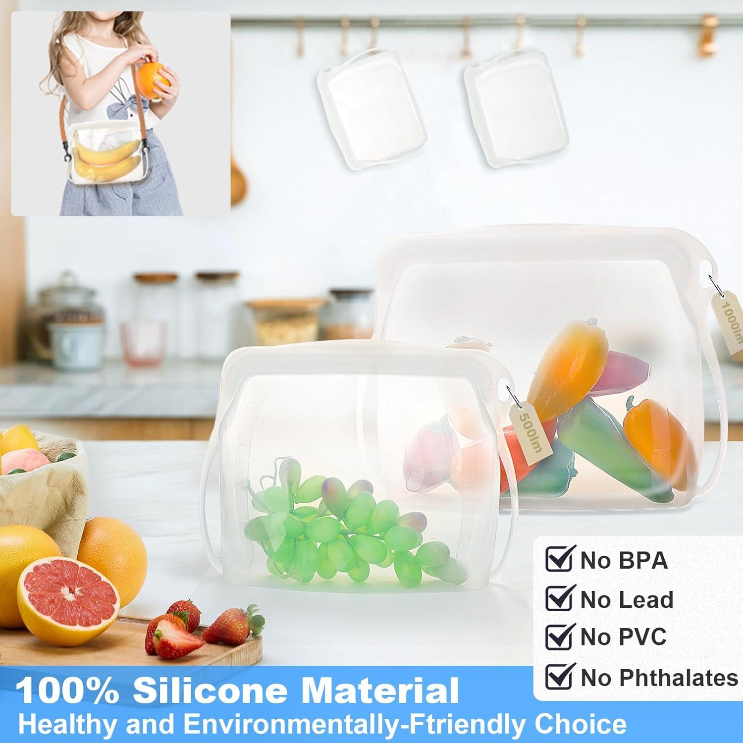 Bolsas de Almacenamiento de Silicona Reutilizables Cljlixcy 2 PCS