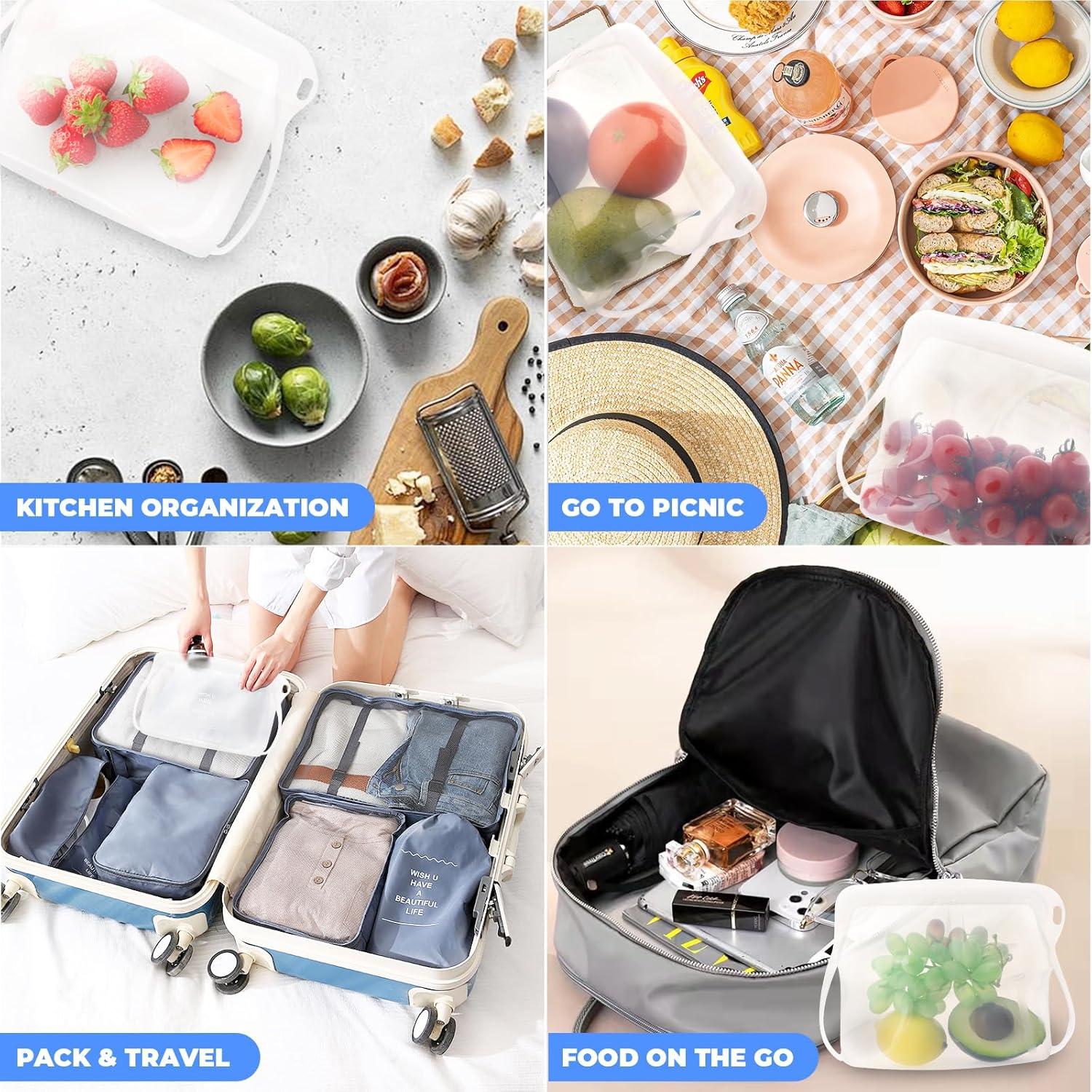 Bolsas de Almacenamiento de Silicona Reutilizables Cljlixcy 2 PCS