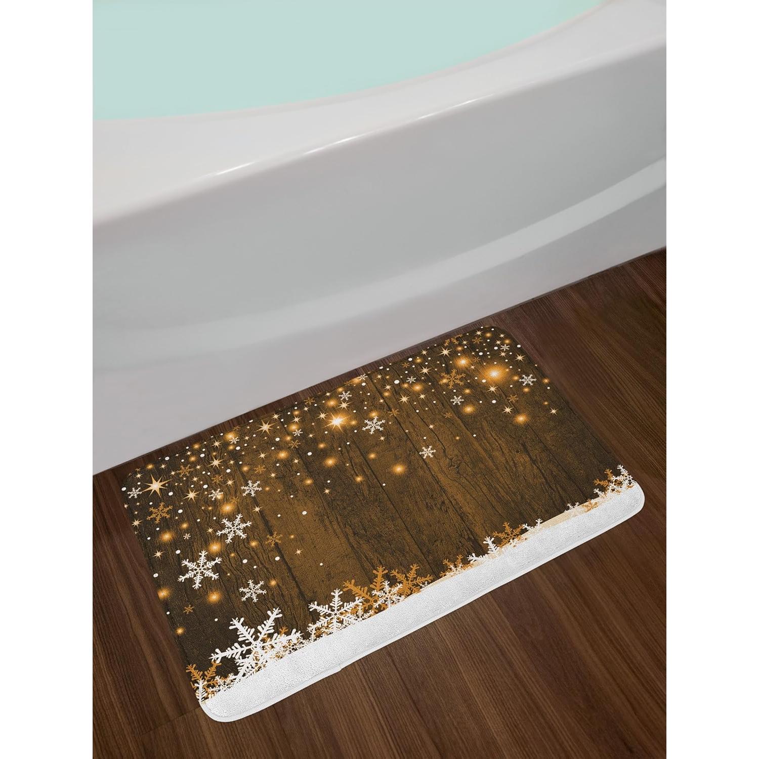 Alfombra de Baño Ambesonne Navidad 76.5x50.8 cm Antideslizante