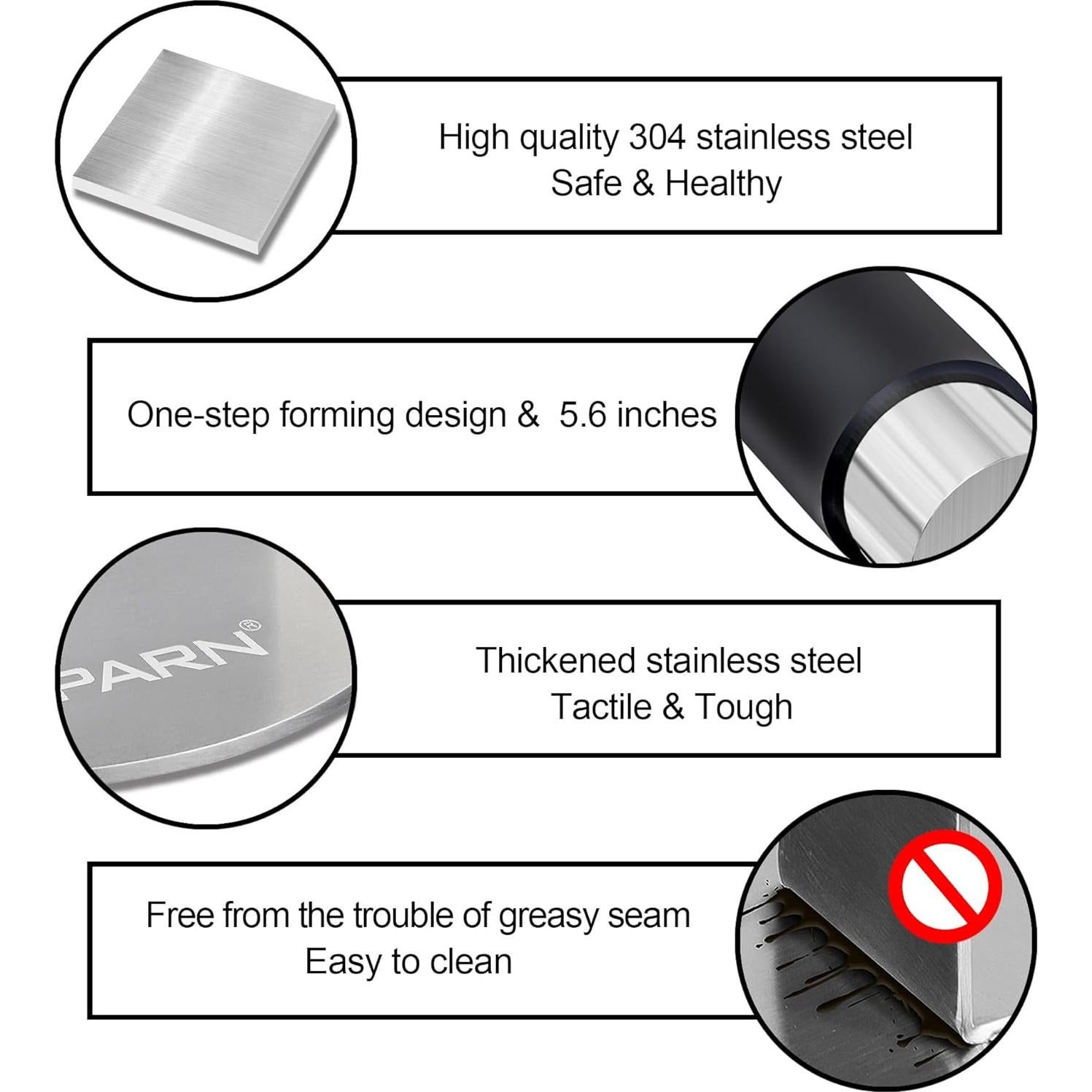 Prensa de Hamburguesas EPPARN 5.6" Acero Inoxidable Antideslizante