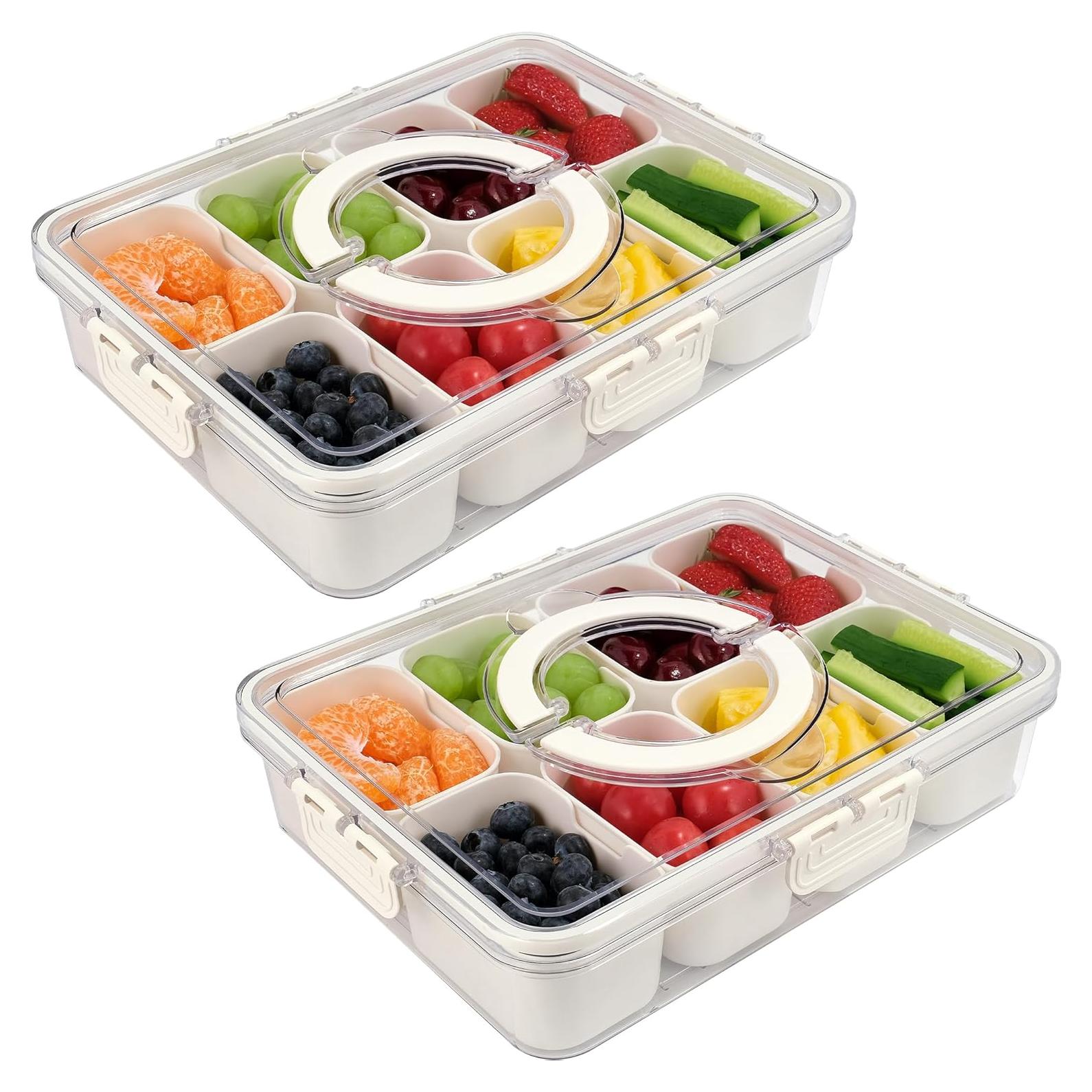 Contenedor Snackle Box 2 Paquetes 8 Compartimentos 29x21cm