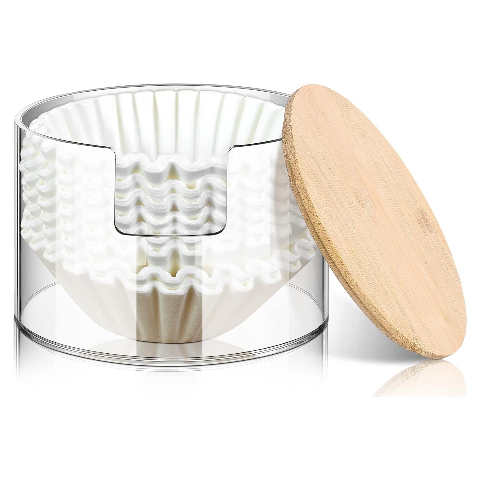 Soporte de Filtro de Café Qunclay Acrílico con Tapa de Bambú