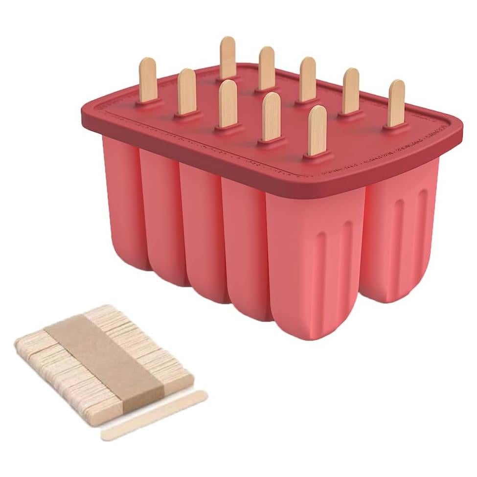 Moldes de Paletas de Silicona Jutcll 10 Cavidades Libre BPA