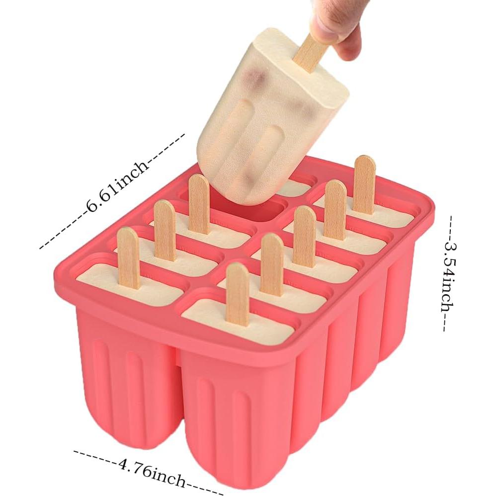 Moldes de Paletas de Silicona Jutcll 10 Cavidades Libre BPA