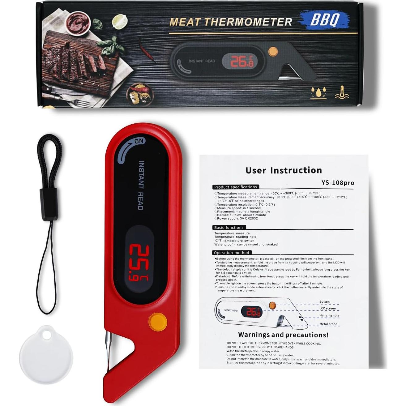 Termómetro Digital de Carne RSRYZD YZD-2, Precisión ±0.5°F