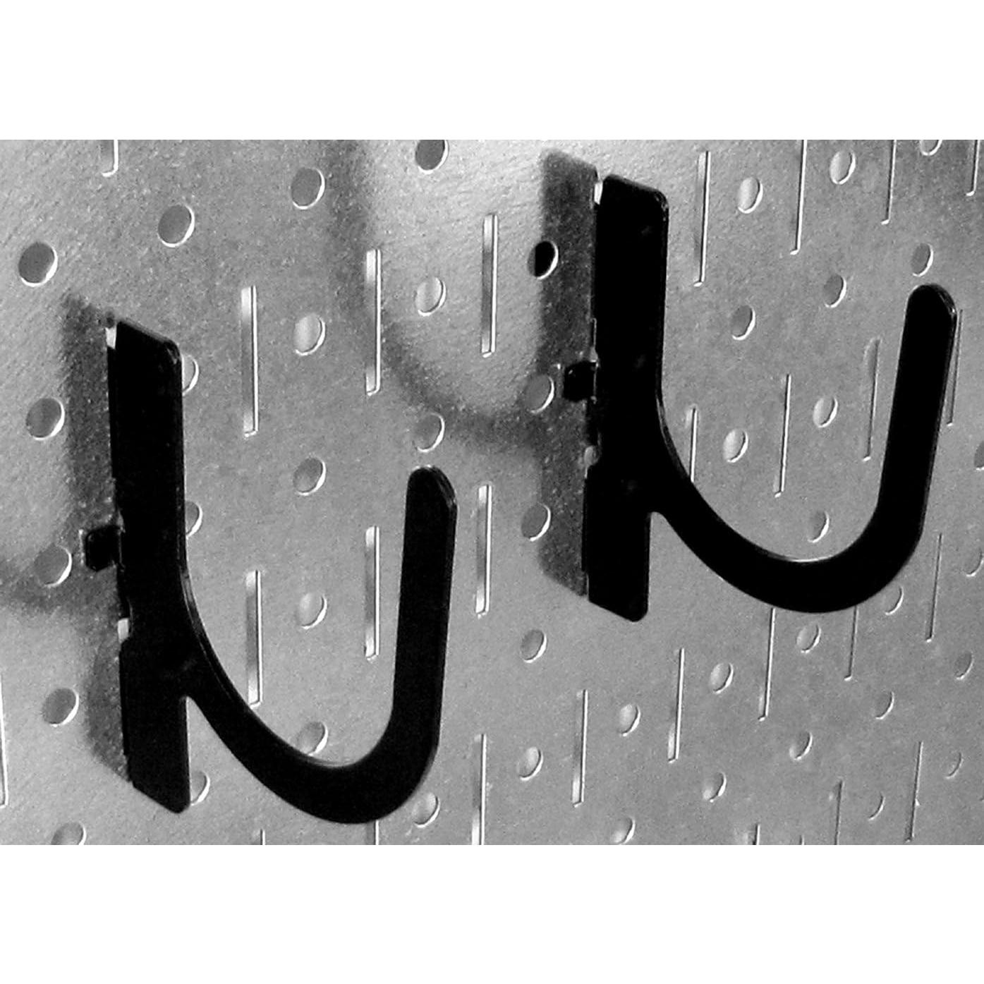 Gancho U Ranurado Wall Control 7.62 cm Negro - 2 Piezas